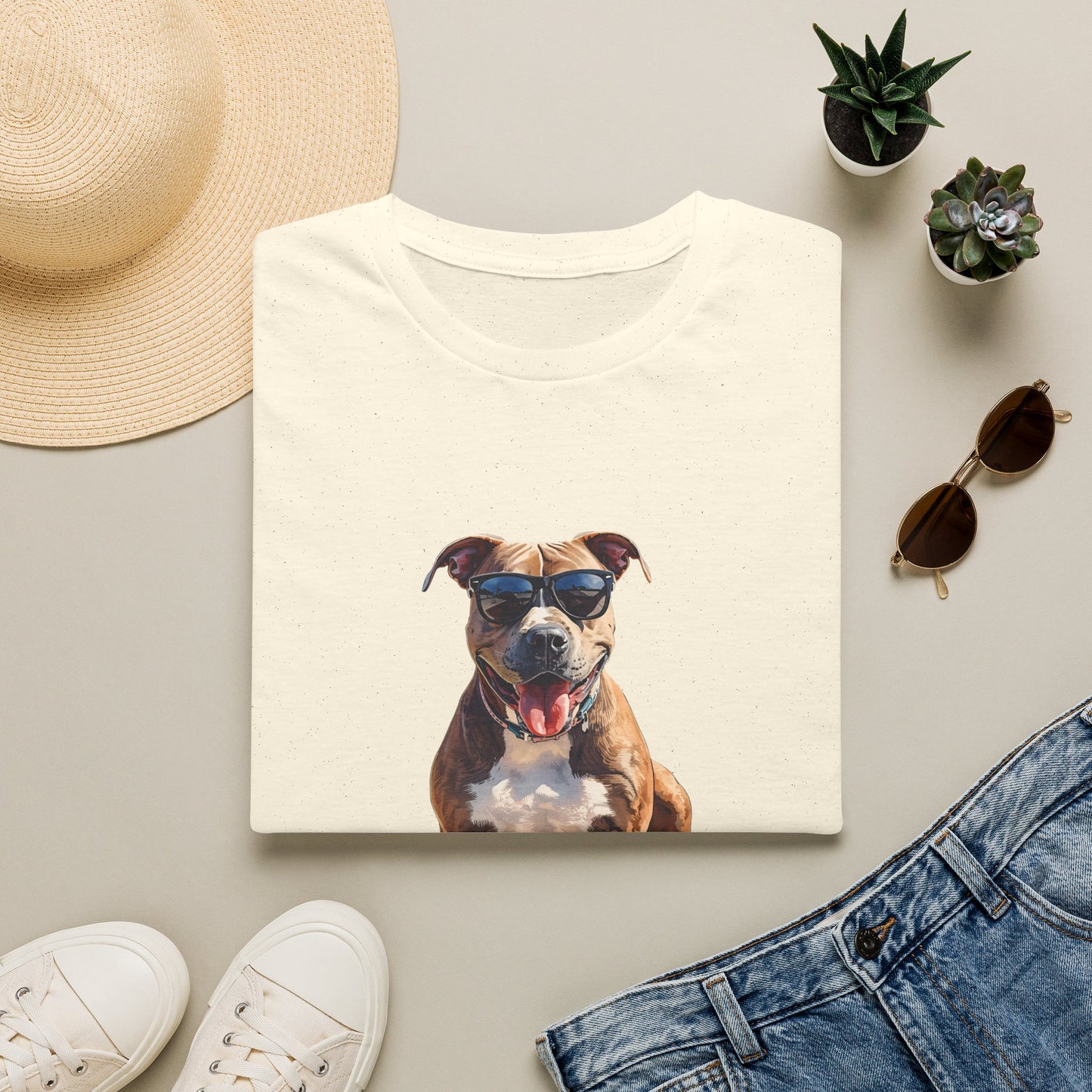 Staffordshire Bull Terrier Graphic T-Shirt — "Life is Good" Tee