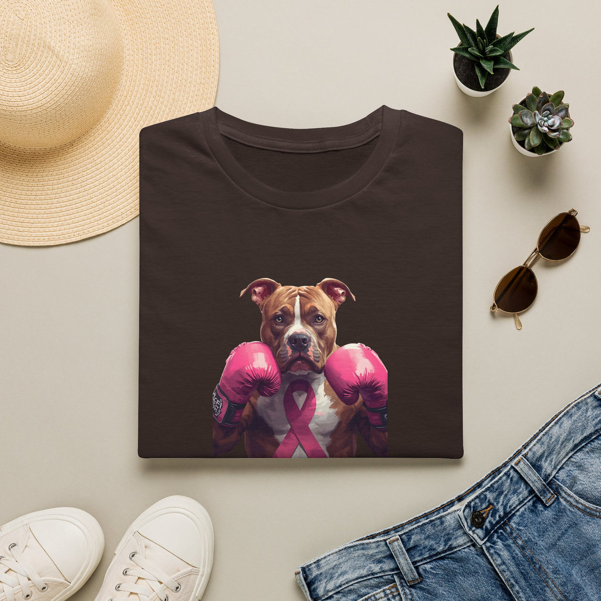 'Bully and Brave' with Pink Gloves 'I Know a Fighter' T-Shirt