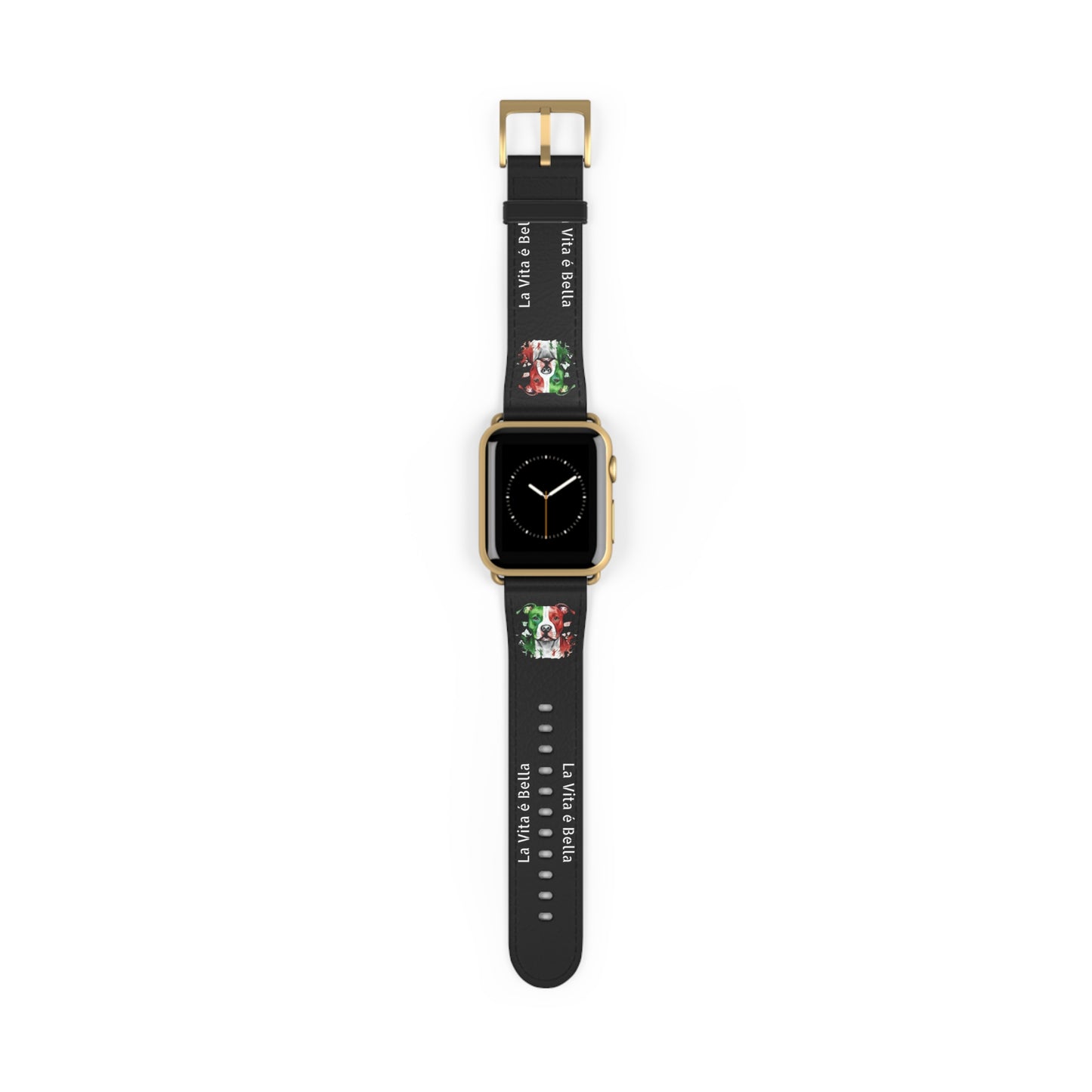Italian Flag Dog Watch Band — “La Vita è Bella” Silicone Apple Watch Strap
