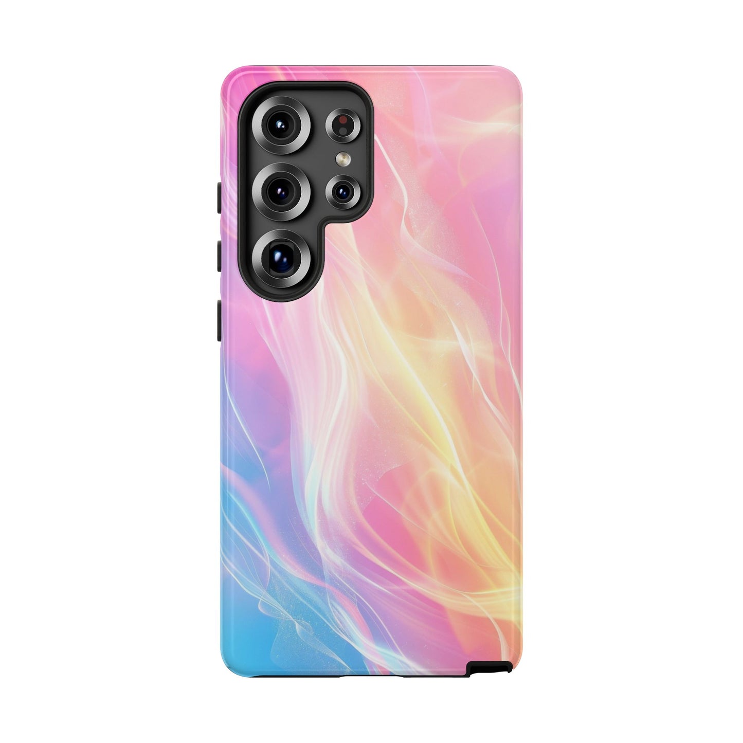 Pastel Marble Tough Phone Case — Protective iPhone Cover with Pink Blue Gradient Swirl