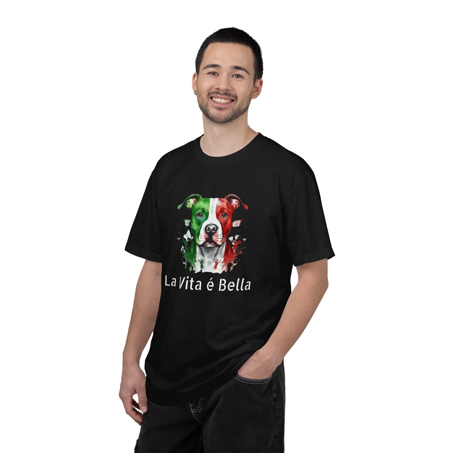 La Vita è Bella Italian Flag Pit Bull T-Shirt — Italian Pitbull Pride Tee