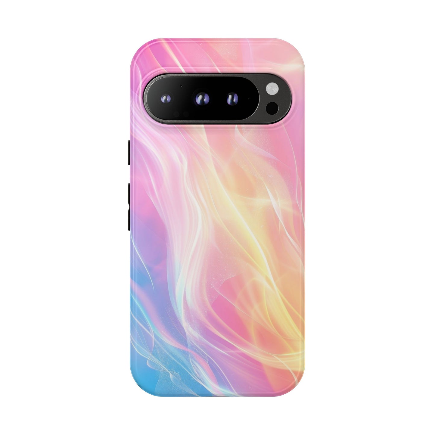 Pastel Marble Tough Phone Case — Protective iPhone Cover with Pink Blue Gradient Swirl