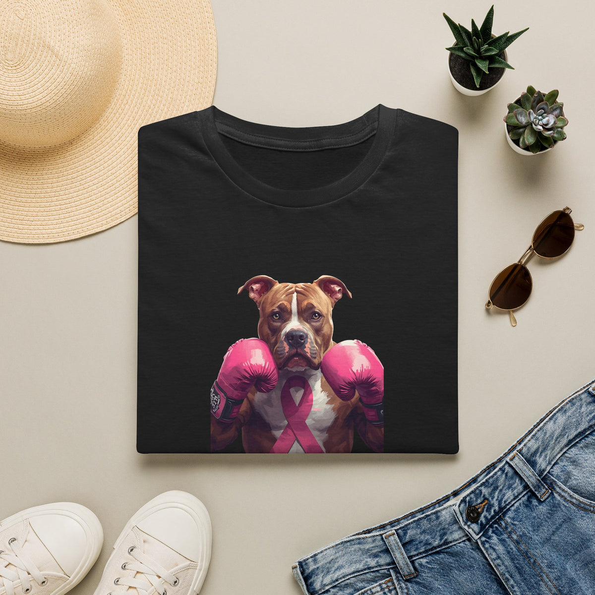 'Bully and Brave' with Pink Gloves 'I Know a Fighter' T-Shirt