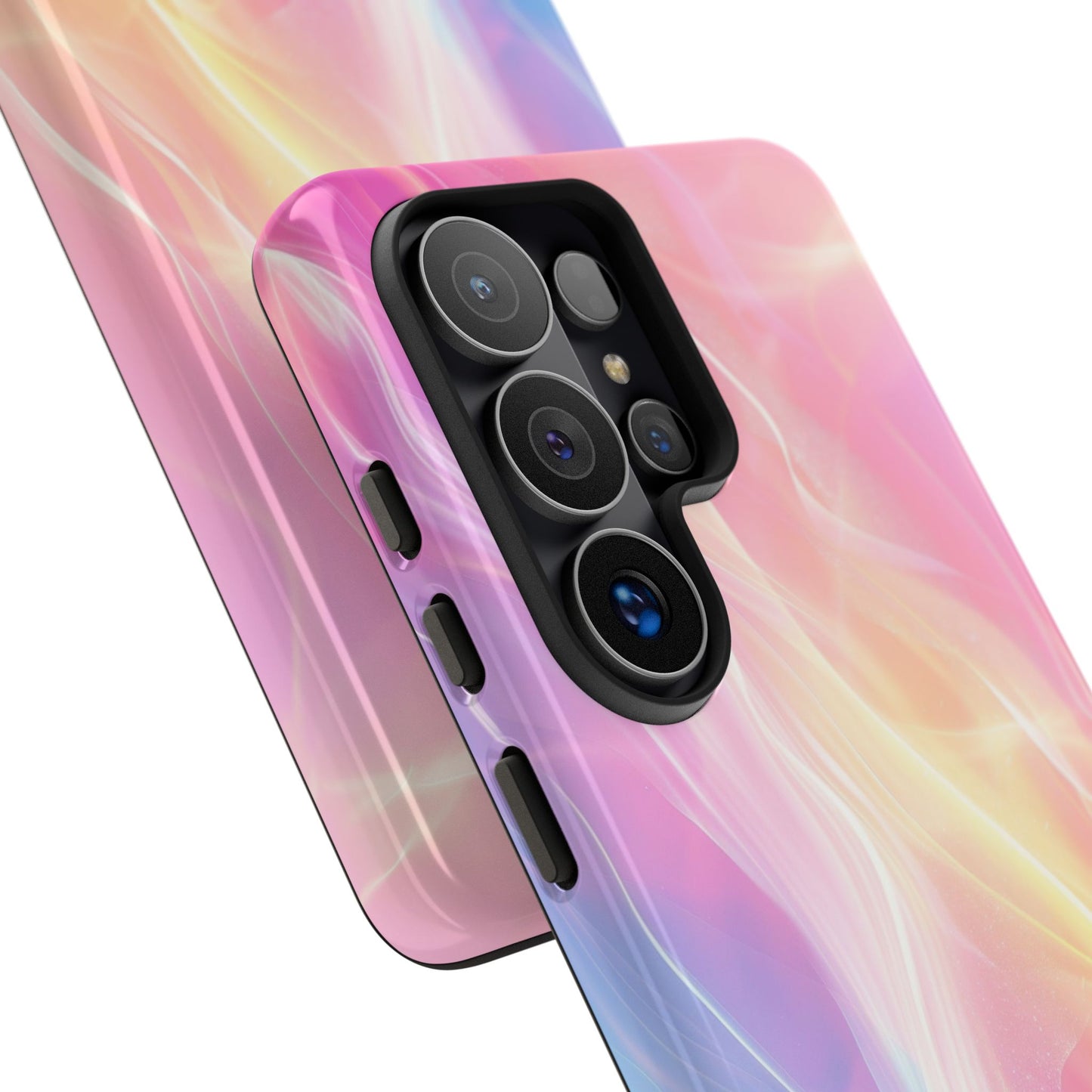 Pastel Marble Tough Phone Case — Protective iPhone Cover with Pink Blue Gradient Swirl