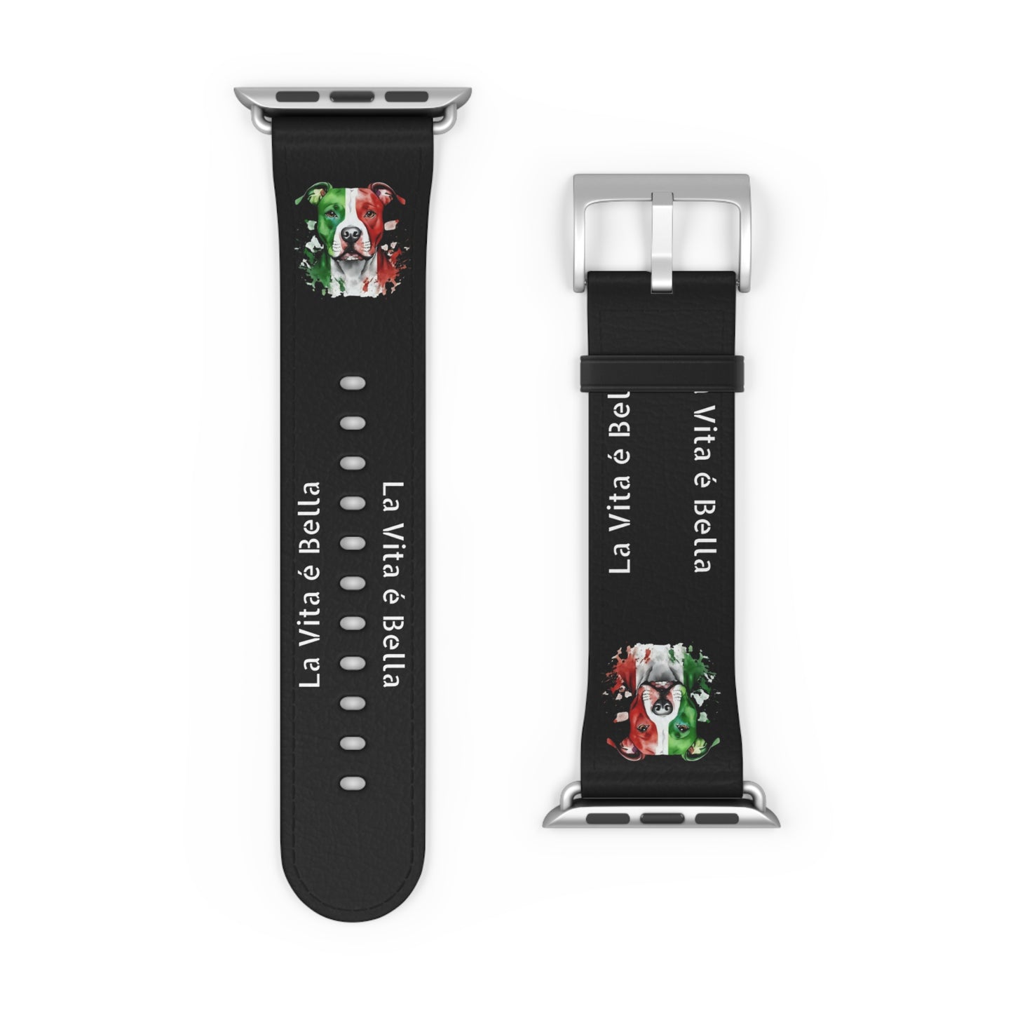 Italian Flag Dog Watch Band — “La Vita è Bella” Silicone Apple Watch Strap