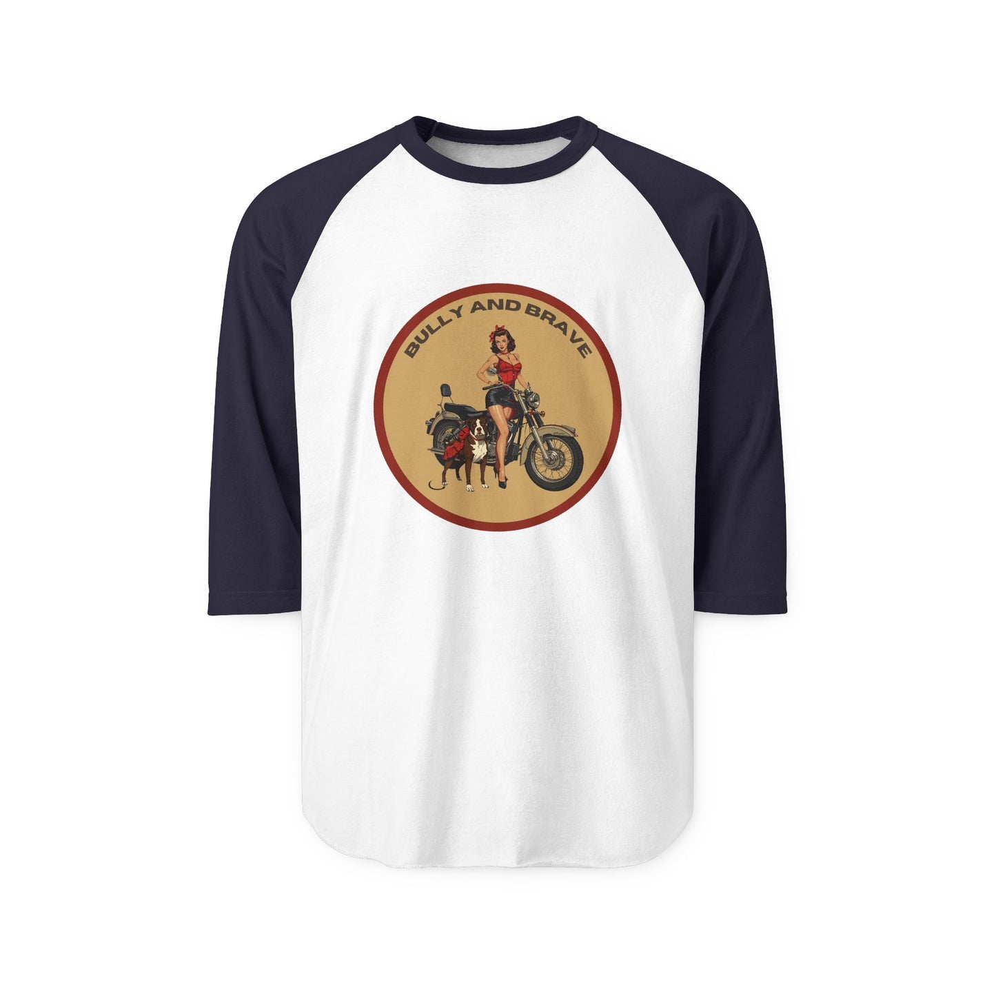 Ride On — "Bully and Brave" Vintage Motorcycle Raglan T-Shirt