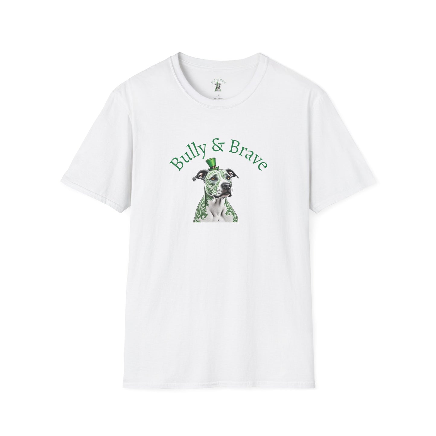 Bully & Brave Pit Bull T-Shirt — Green Tribal Rescue Dog Tee