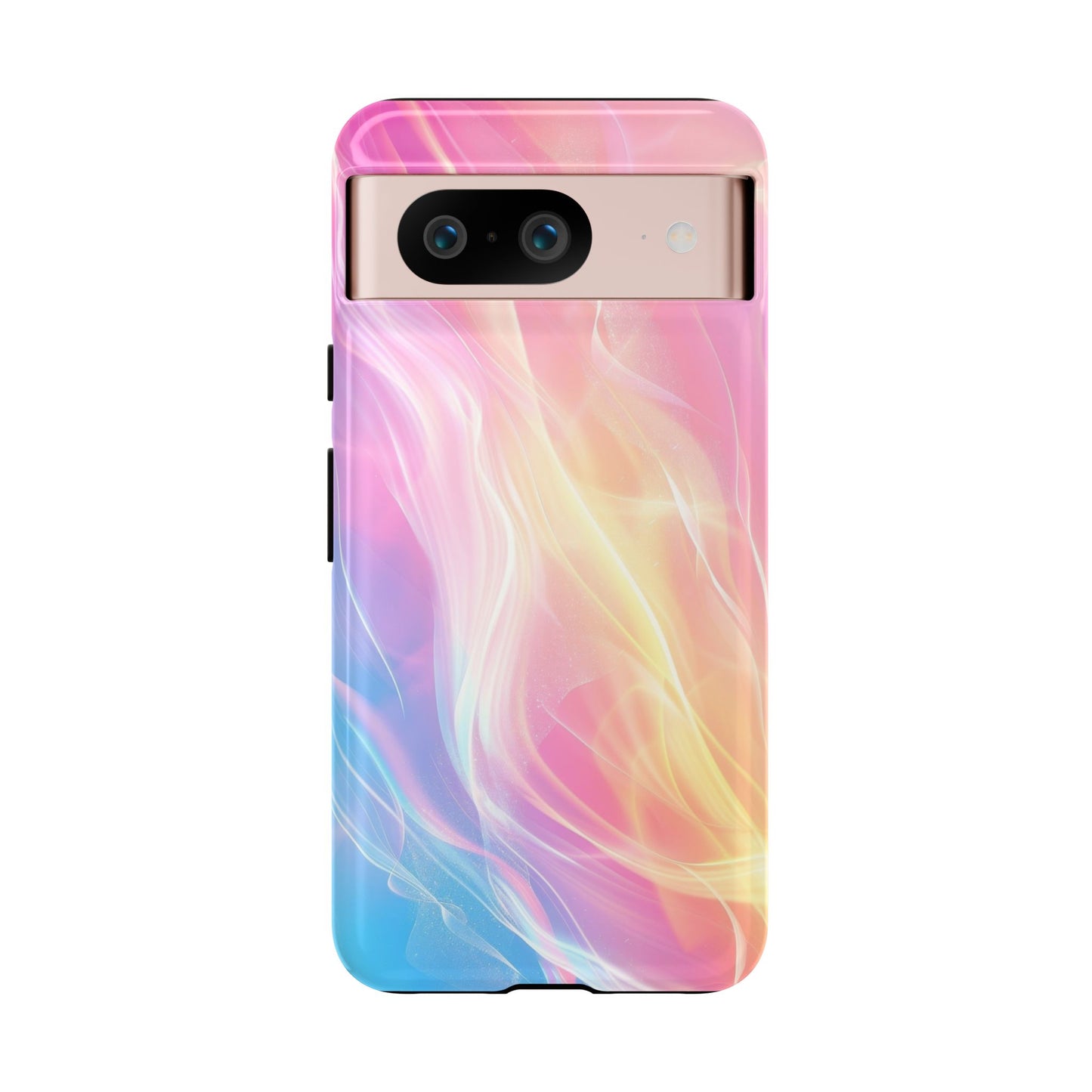 Pastel Marble Tough Phone Case — Protective iPhone Cover with Pink Blue Gradient Swirl