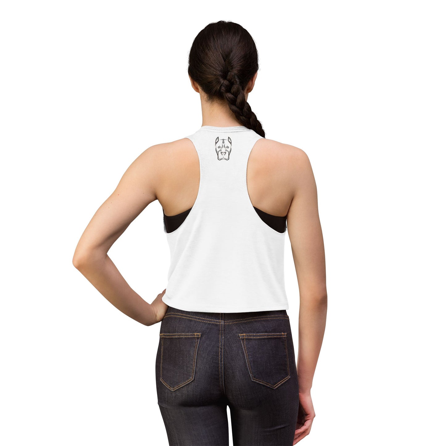 Bully and Brave Women's Crop Tank — Pit Bull Face Graphic Crop Top