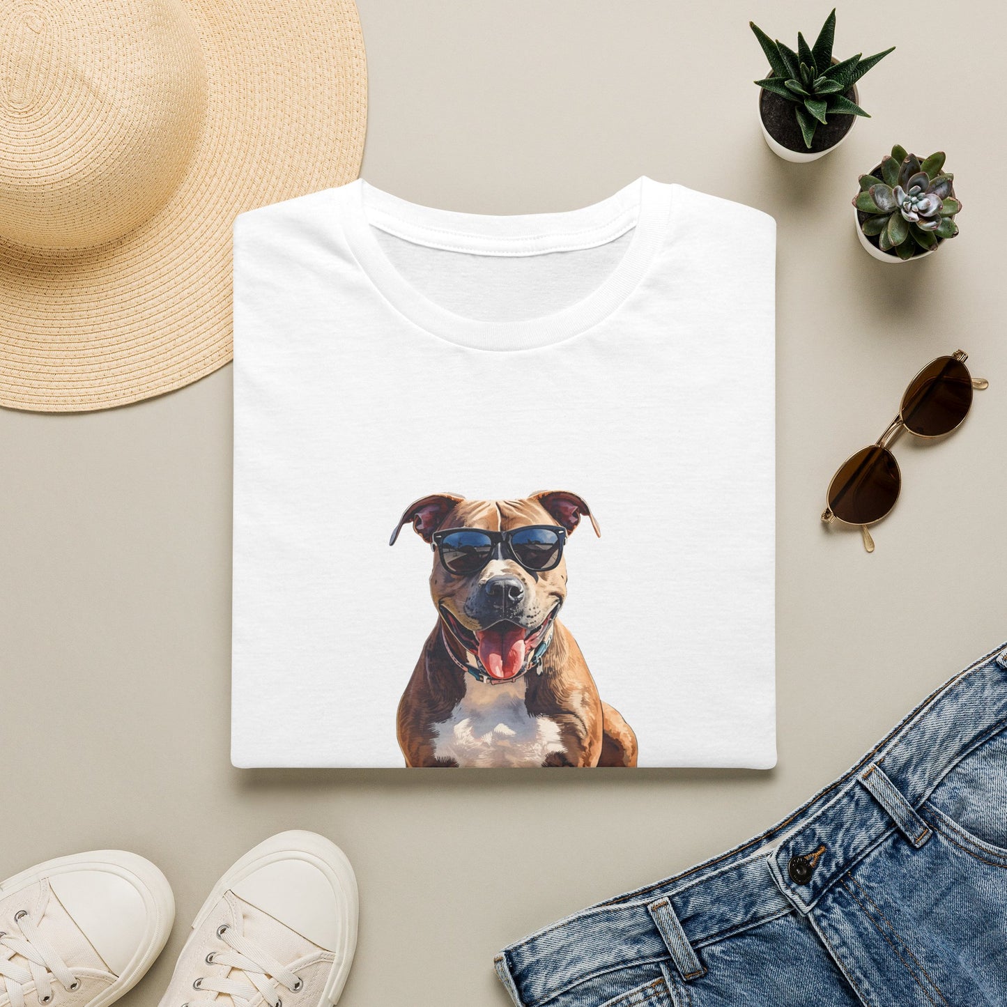Staffordshire Bull Terrier Graphic T-Shirt — "Life is Good" Tee