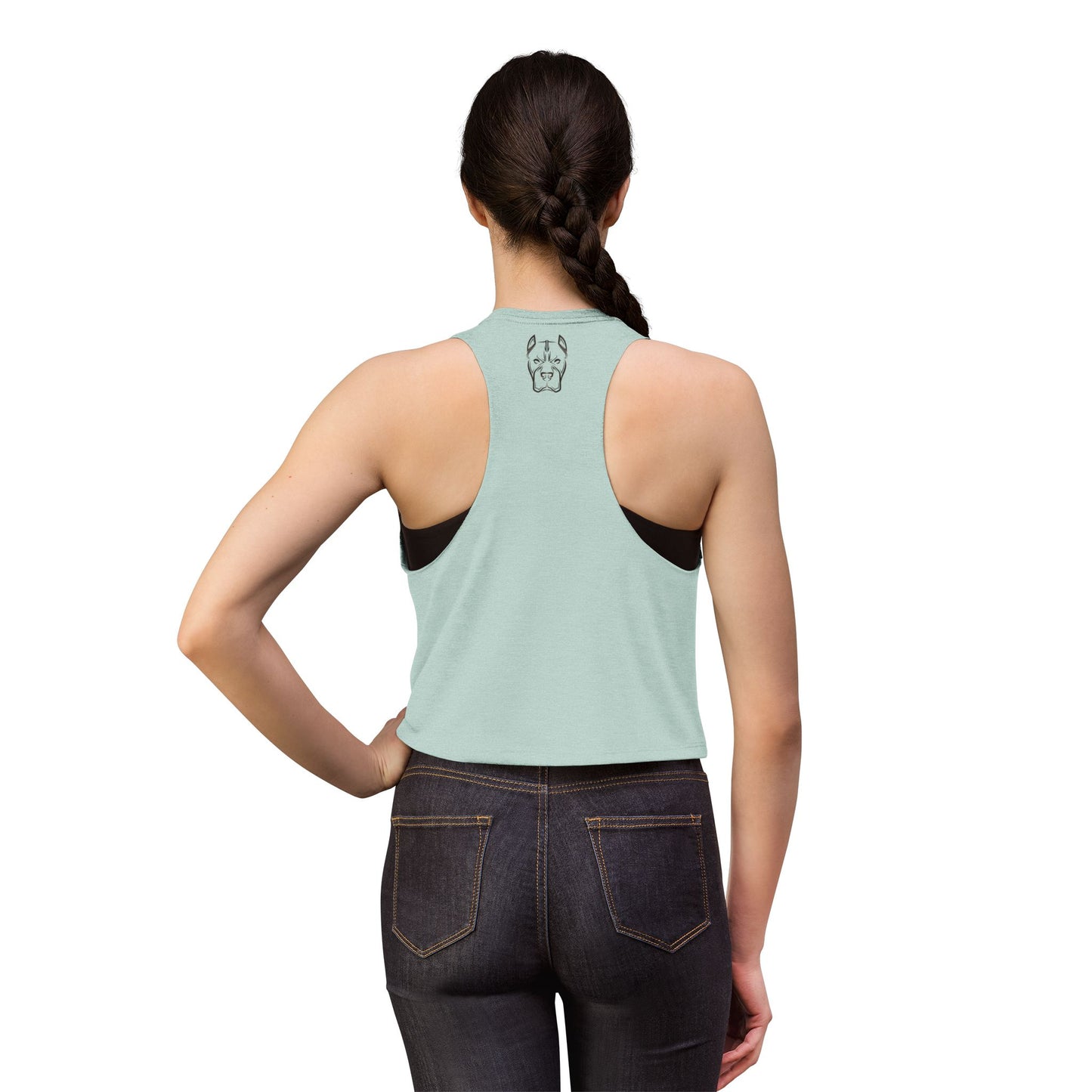 Bully and Brave Women's Crop Tank — Pit Bull Face Graphic Crop Top
