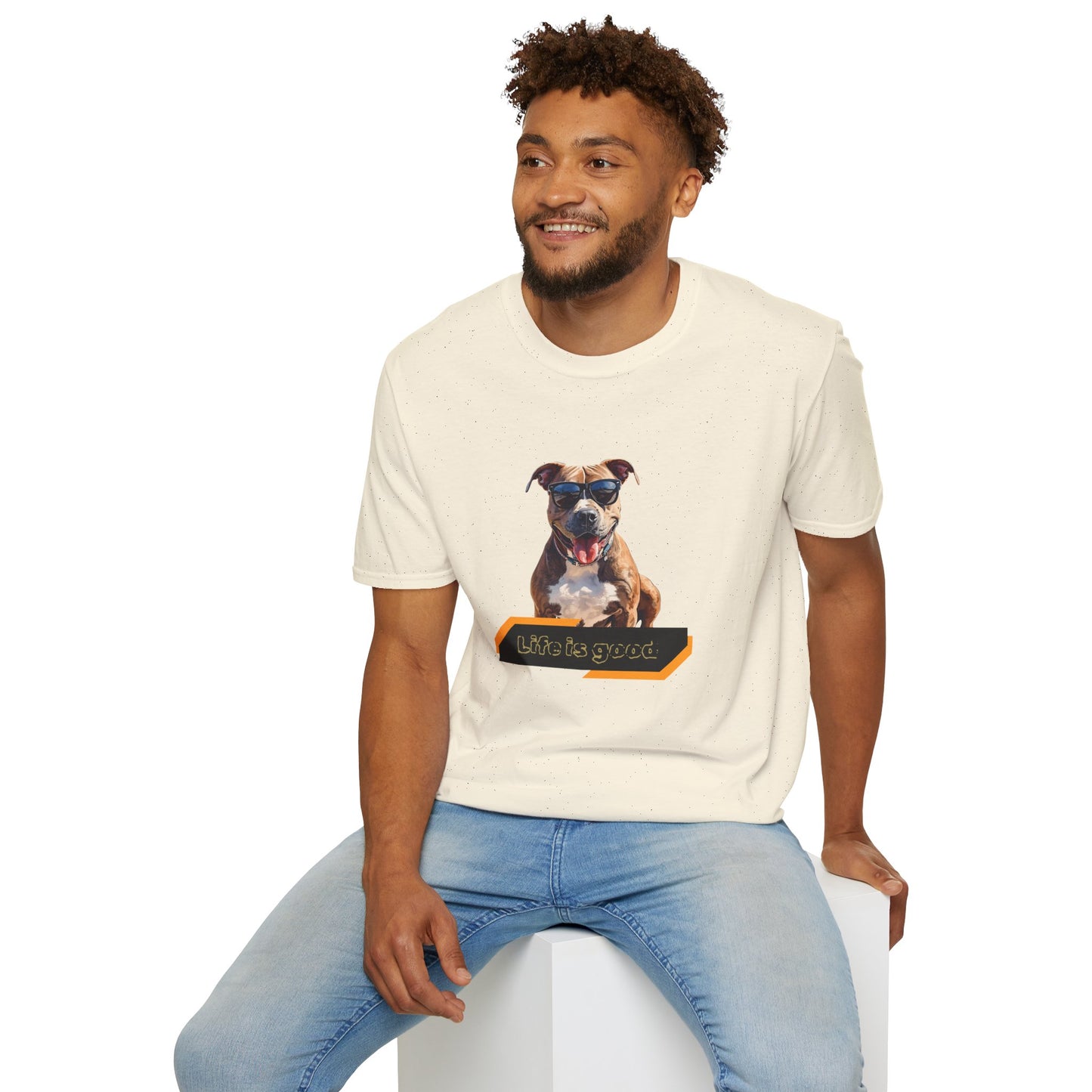 Staffordshire Bull Terrier Graphic T-Shirt — "Life is Good" Tee