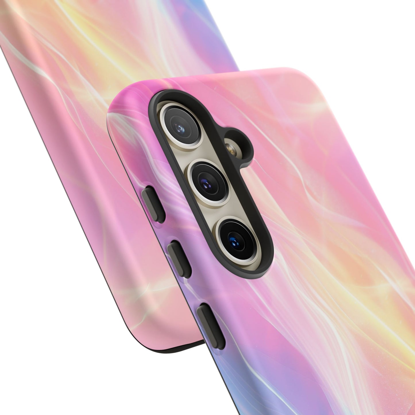 Pastel Marble Tough Phone Case — Protective iPhone Cover with Pink Blue Gradient Swirl