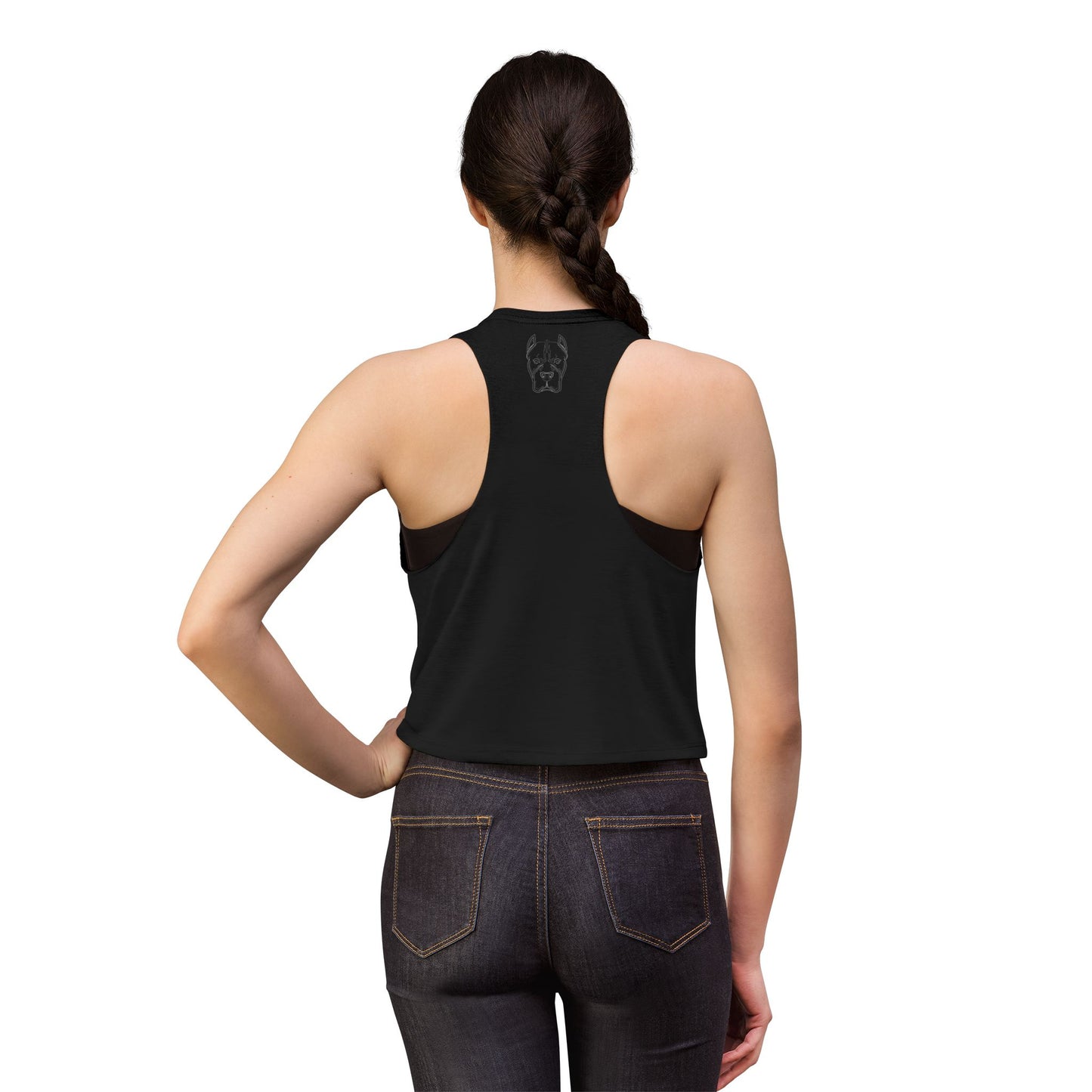 Bully and Brave Women's Crop Tank — Pit Bull Face Graphic Crop Top