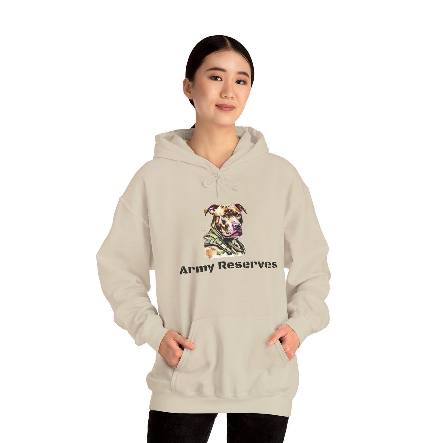 Army Reserves Dog Hoodie – Military Paw Print Sweatshirt