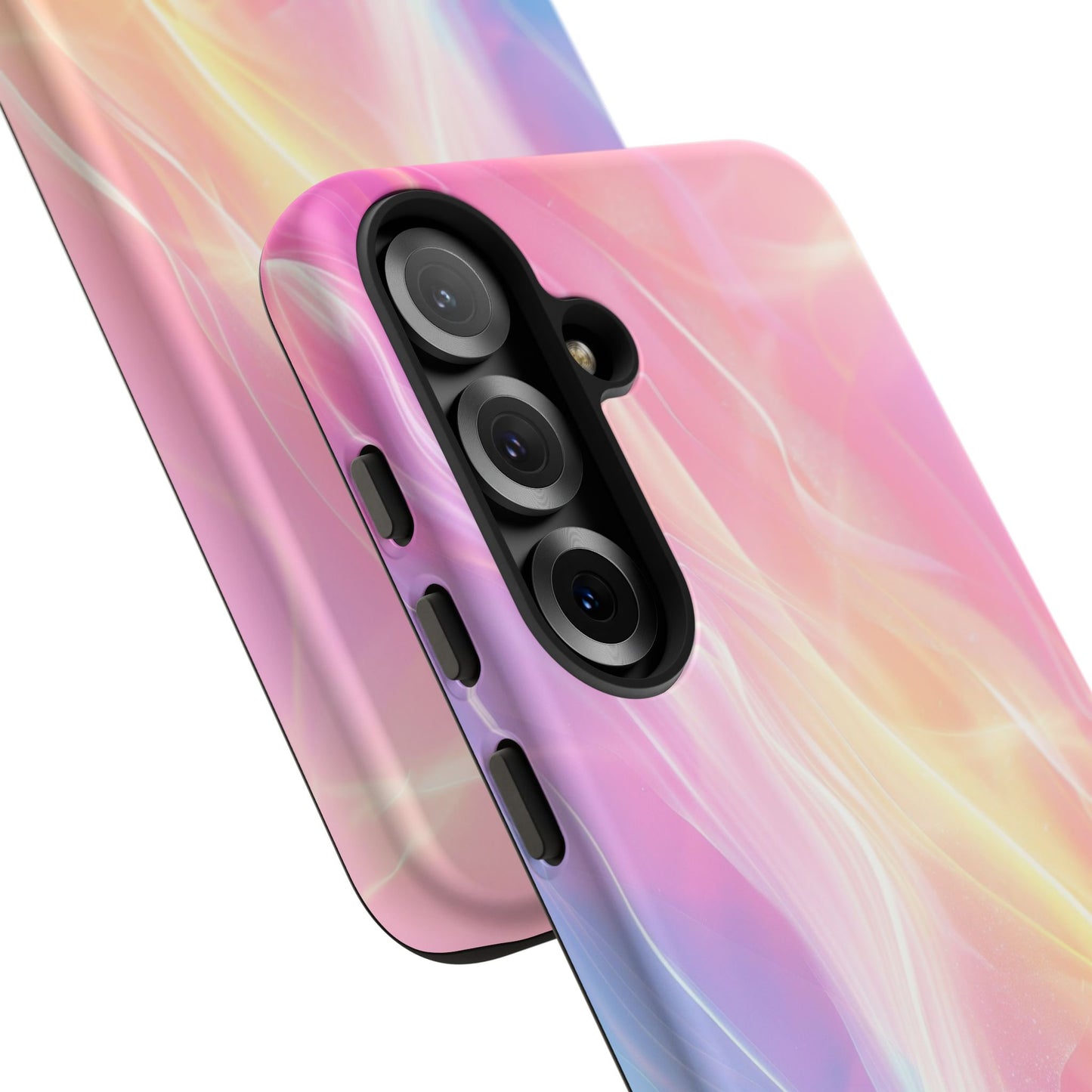 Pastel Marble Tough Phone Case — Protective iPhone Cover with Pink Blue Gradient Swirl