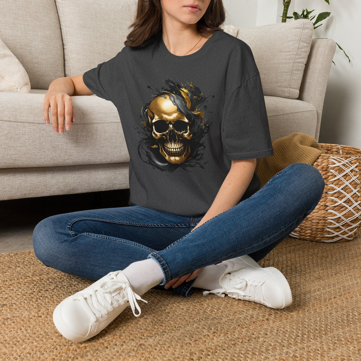 Bully and Brave Style - Gold Skull Graphic T-Shirt