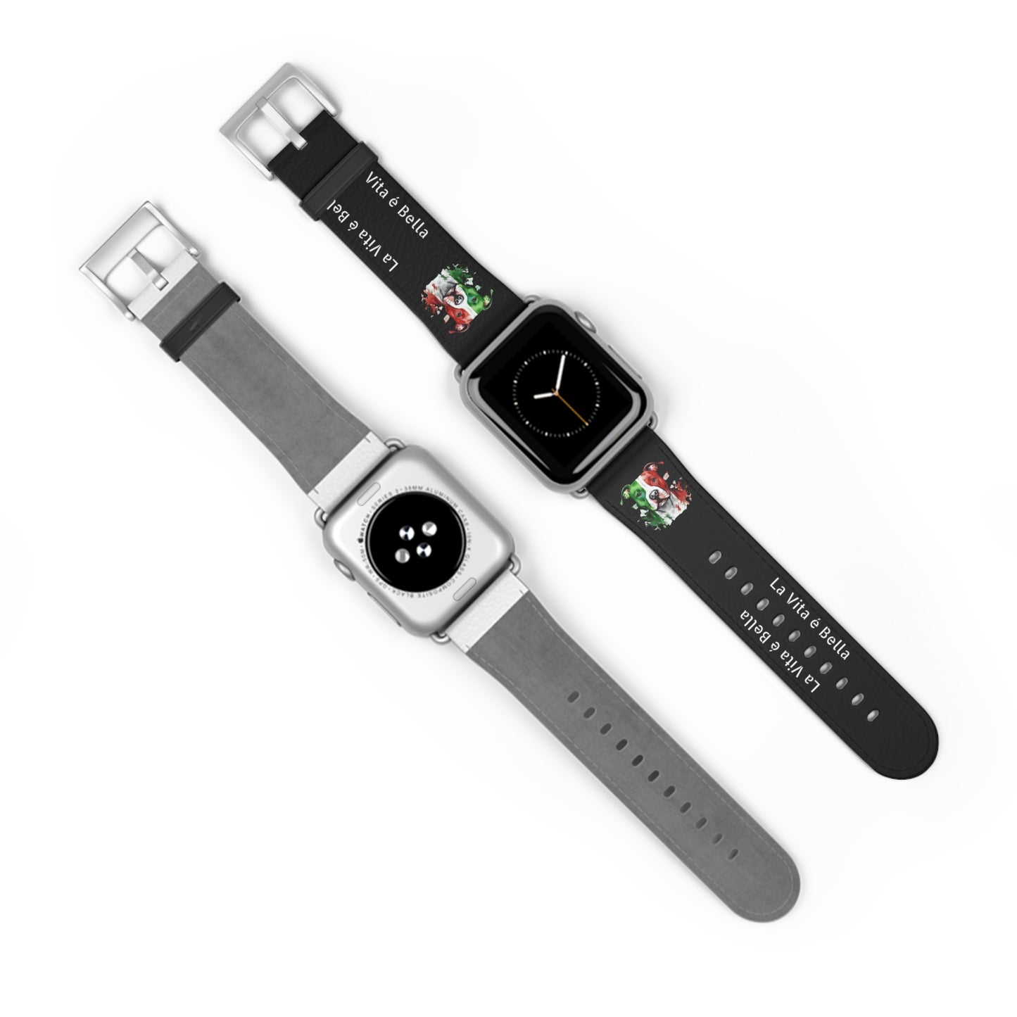 Italian Flag Dog Watch Band — “La Vita è Bella” Silicone Apple Watch Strap