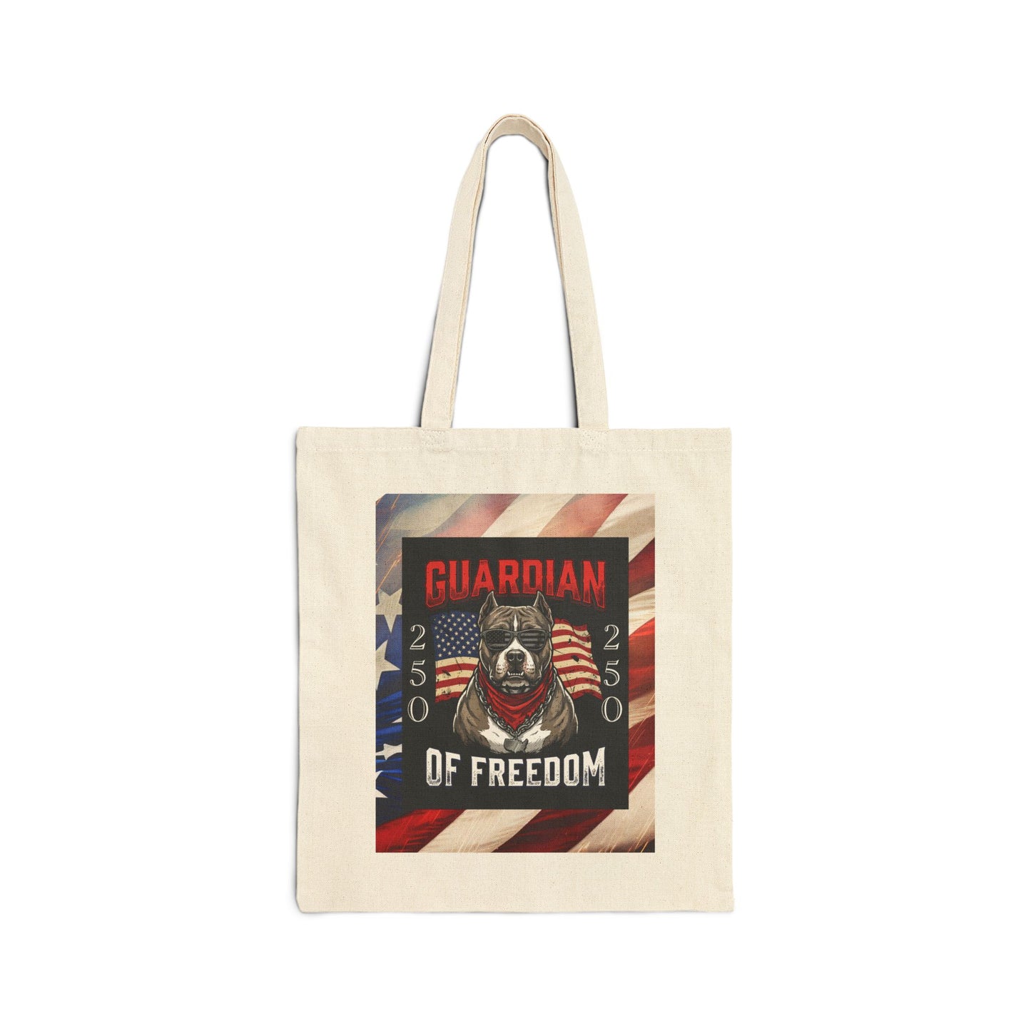 Guardian of Freedom Tote Bag — Patriotic American Flag Dog Design