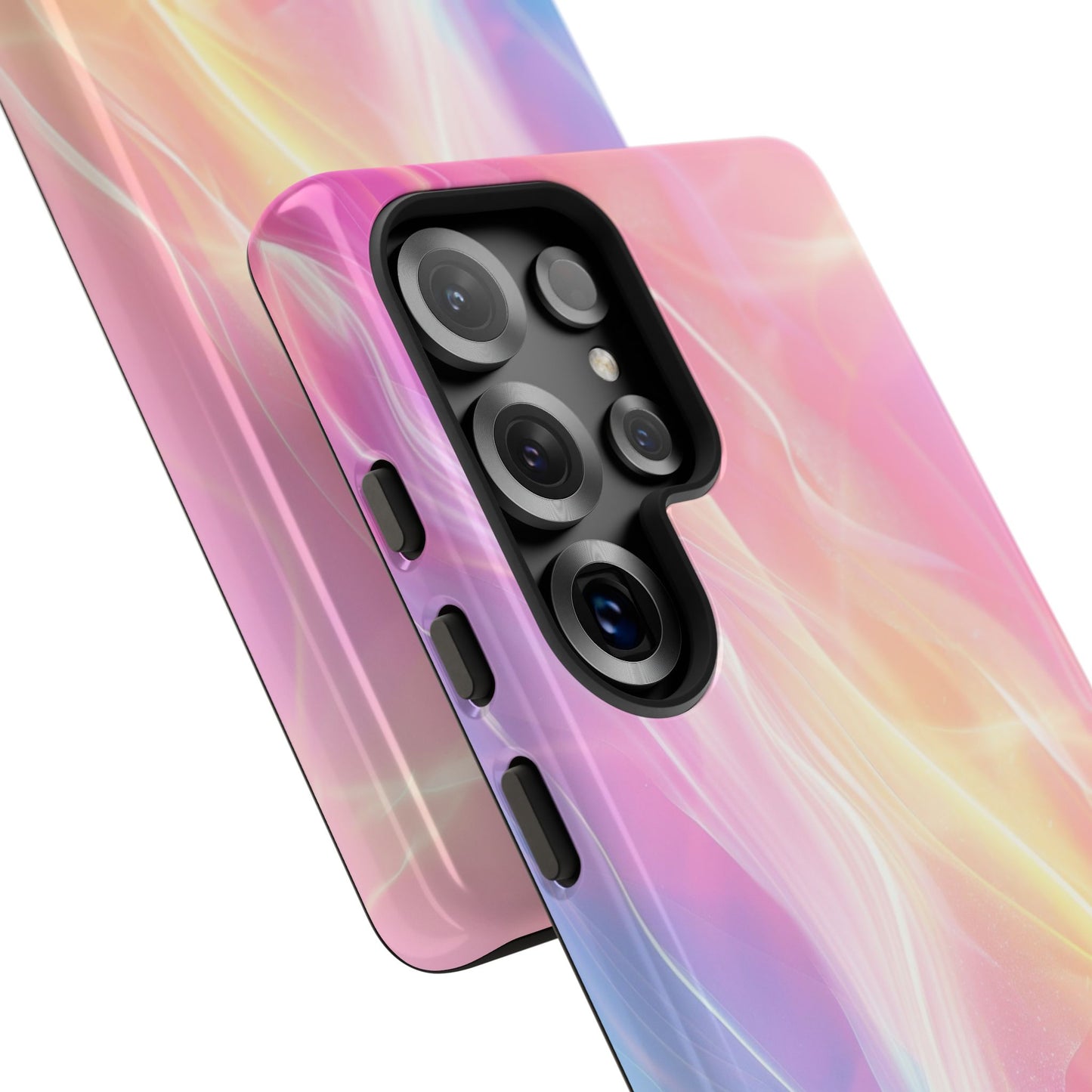 Pastel Marble Tough Phone Case — Protective iPhone Cover with Pink Blue Gradient Swirl