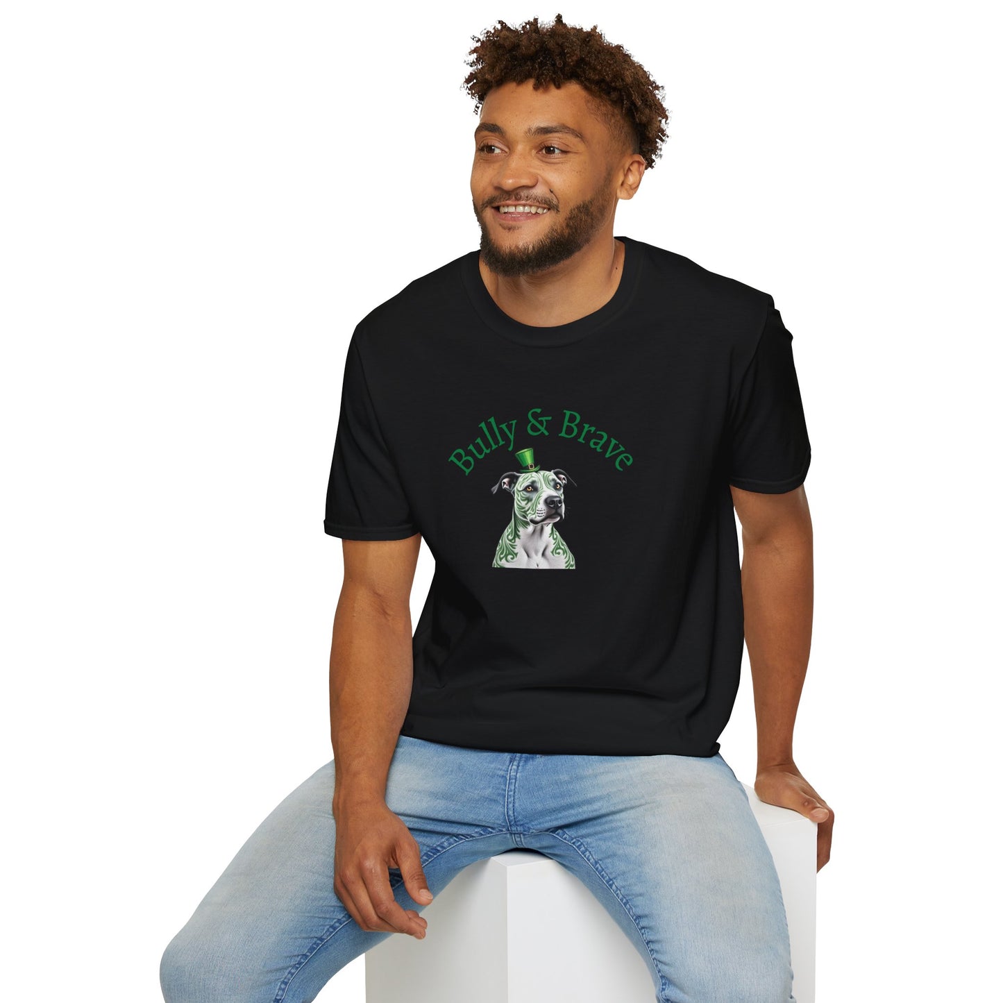 Bully & Brave Pit Bull T-Shirt — Green Tribal Rescue Dog Tee