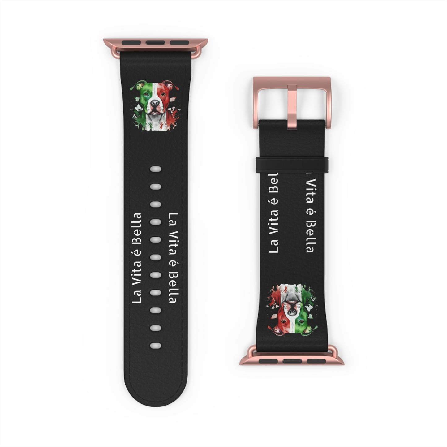 Italian Flag Dog Watch Band — “La Vita è Bella” Silicone Apple Watch Strap