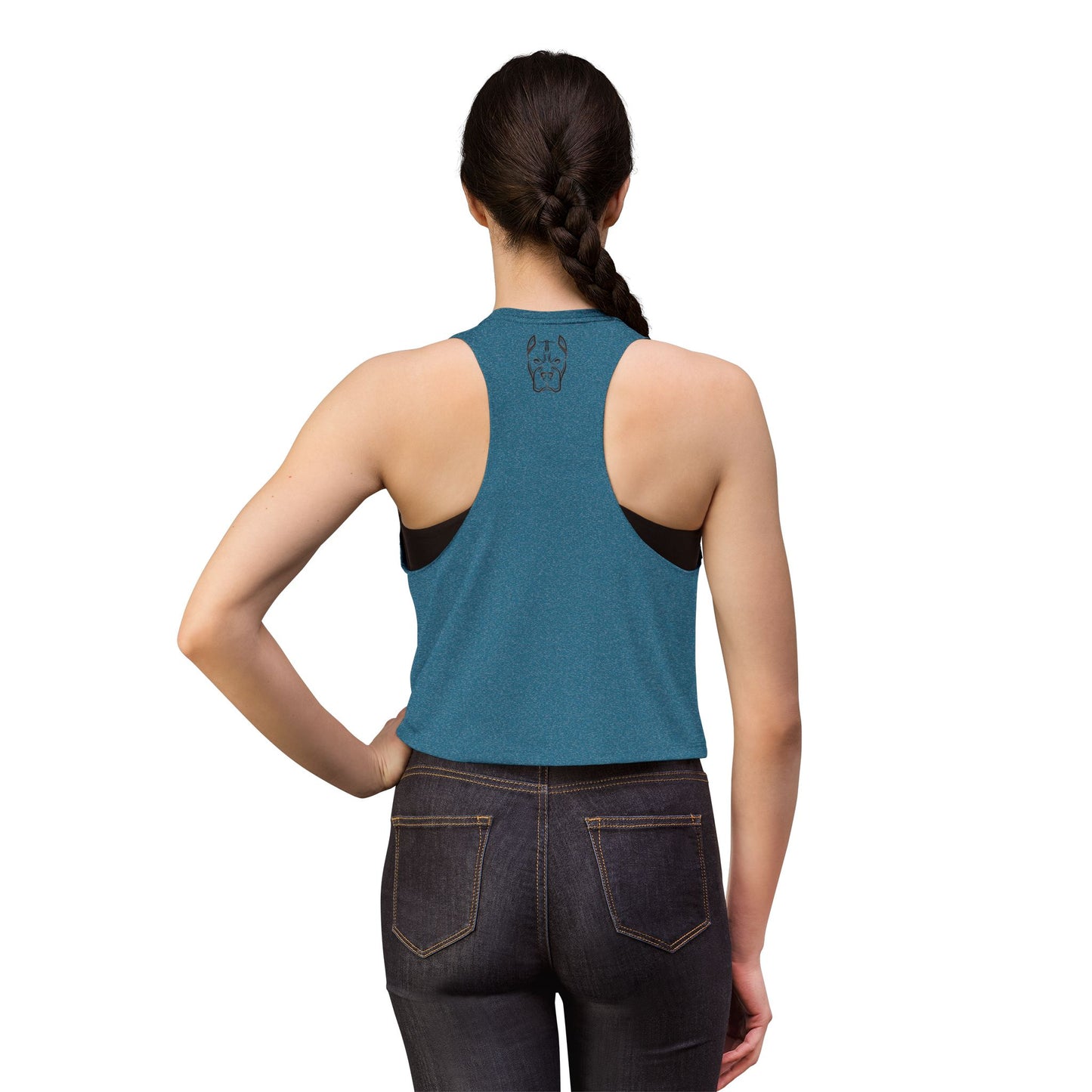Bully and Brave Women's Crop Tank — Pit Bull Face Graphic Crop Top