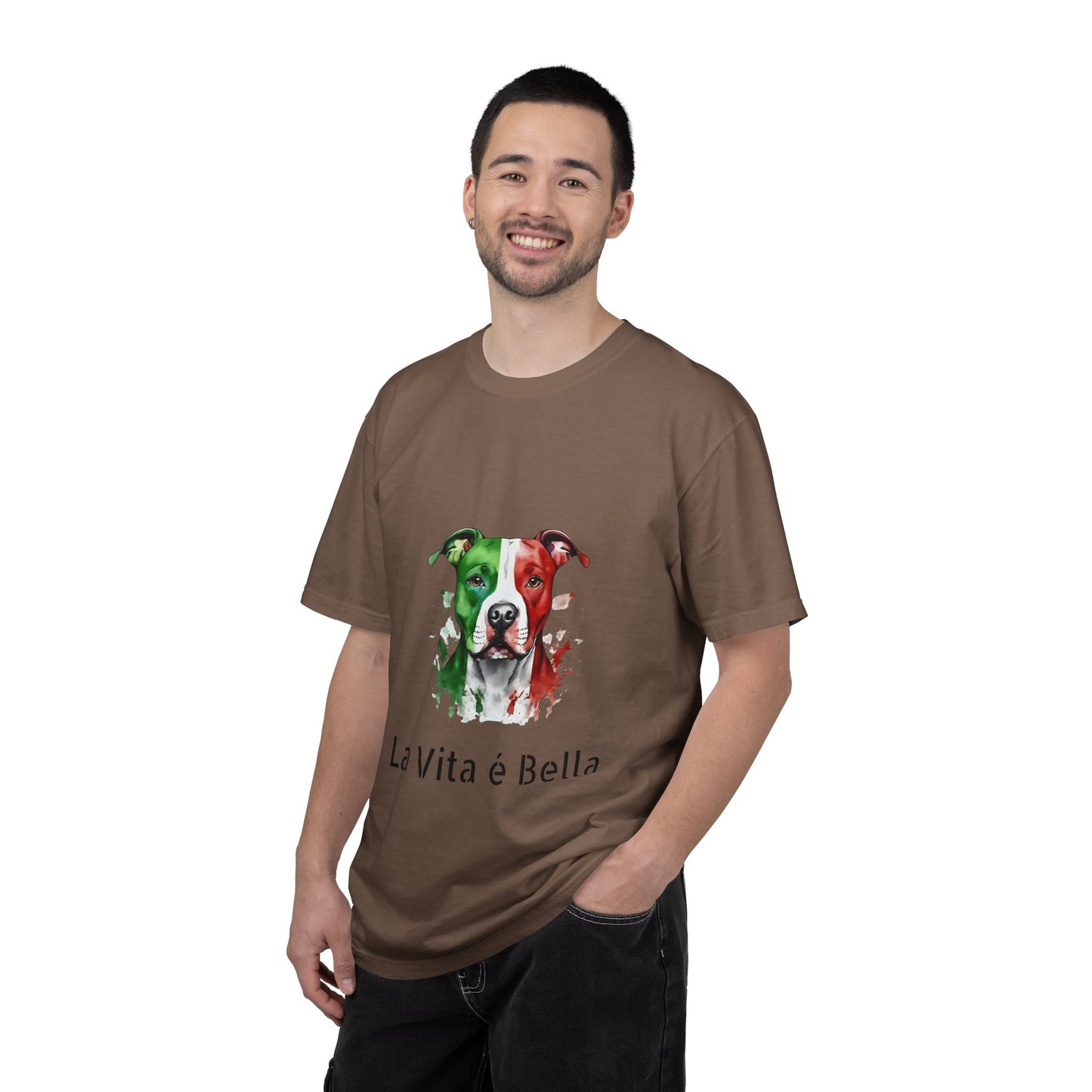 La Vita è Bella Italian Flag Pit Bull T-Shirt — Italian Pitbull Pride Tee