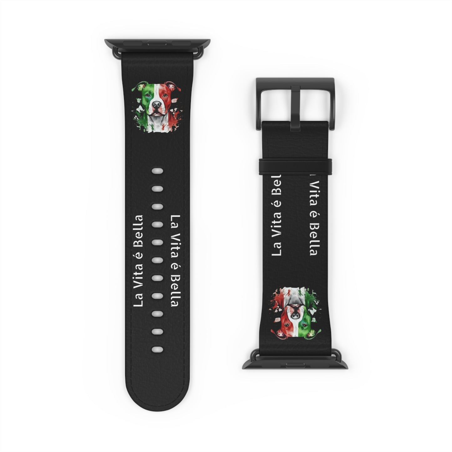 Italian Flag Dog Watch Band — “La Vita è Bella” Silicone Apple Watch Strap