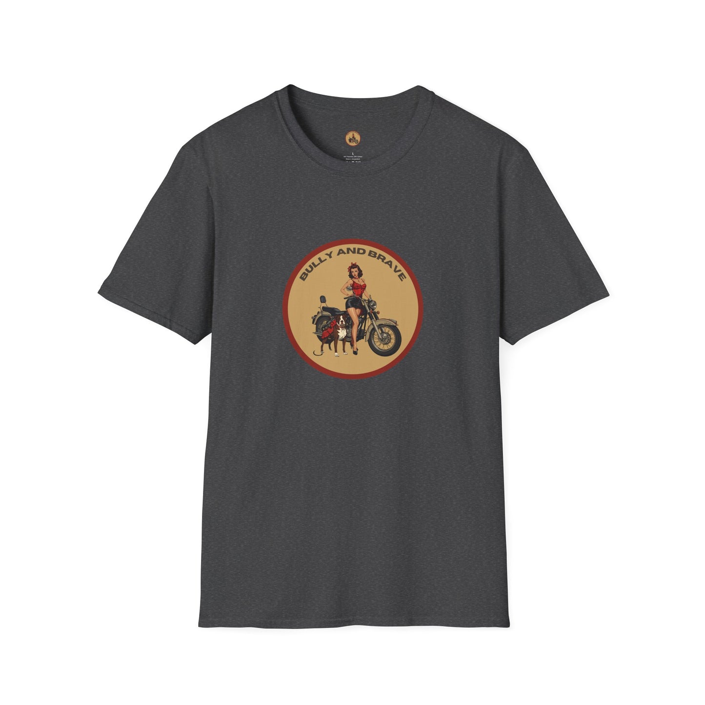 Motorcycle Pin-Up T-Shirt — Retro Biker Girl Graphic Tee
