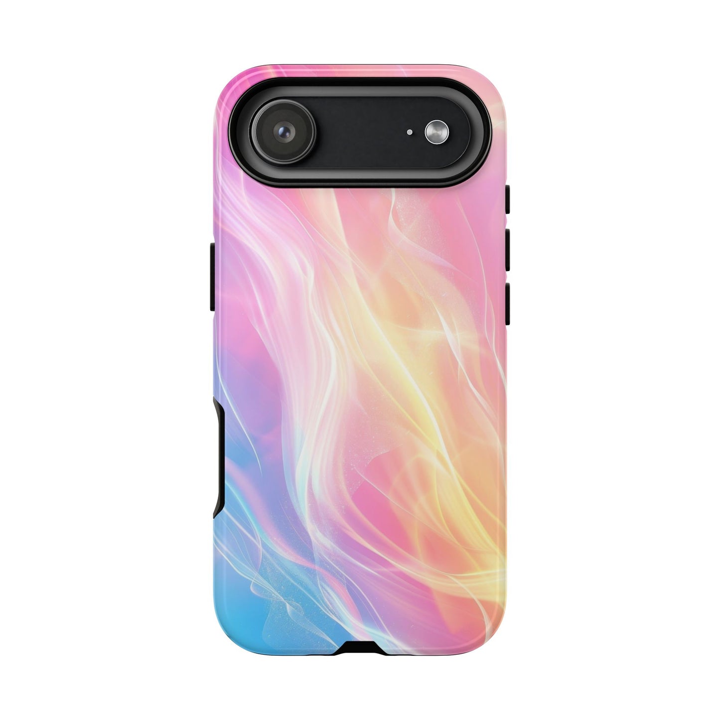Pastel Marble Tough Phone Case — Protective iPhone Cover with Pink Blue Gradient Swirl