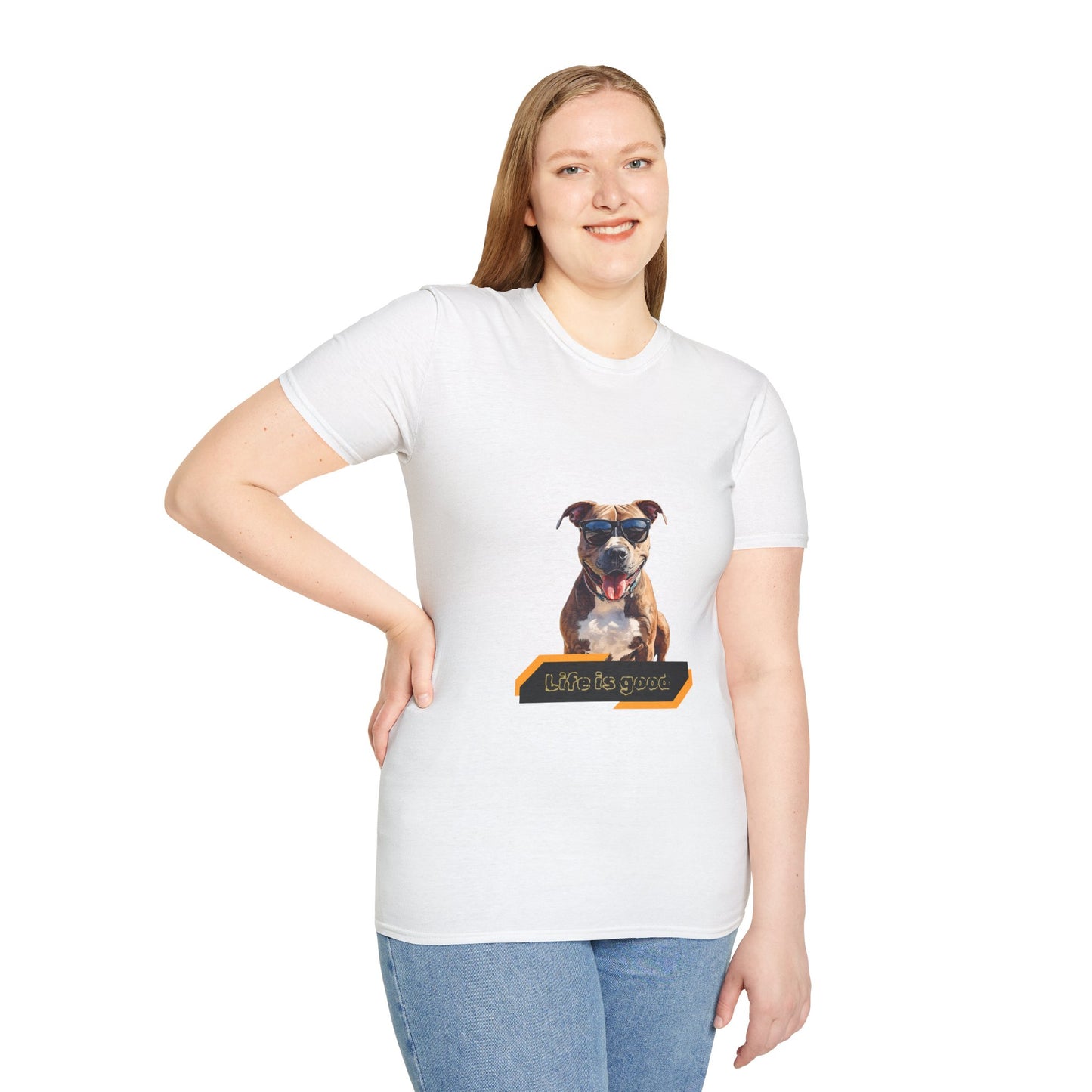 Staffordshire Bull Terrier Graphic T-Shirt — "Life is Good" Tee