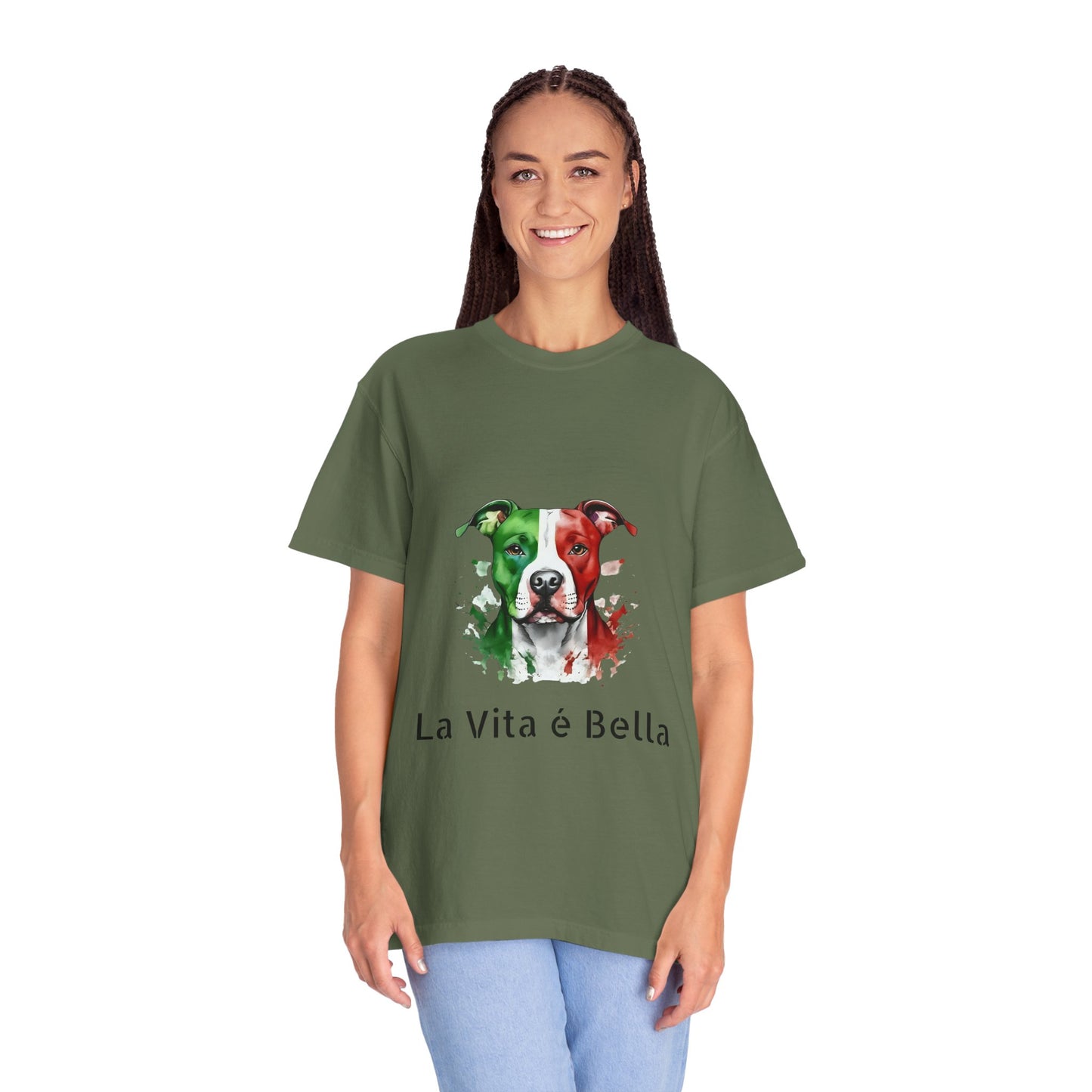 La Vita è Bella Italian Flag Pit Bull T-Shirt — Italian Pitbull Pride Tee