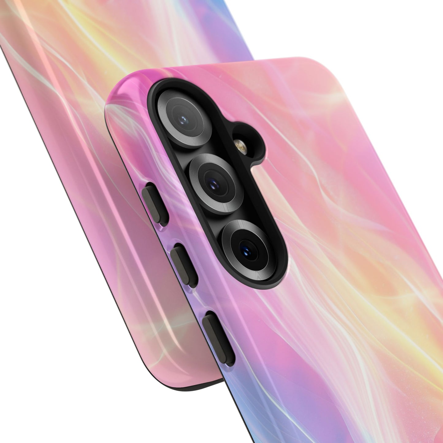 Pastel Marble Tough Phone Case — Protective iPhone Cover with Pink Blue Gradient Swirl