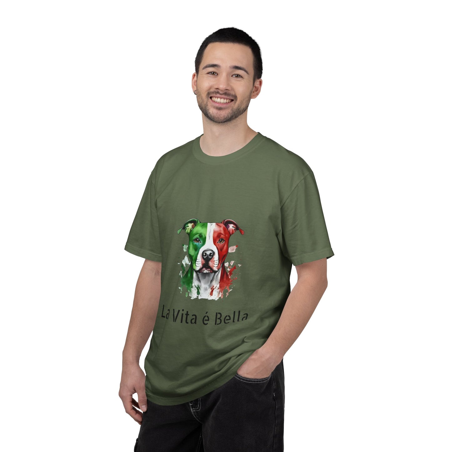 La Vita è Bella Italian Flag Pit Bull T-Shirt — Italian Pitbull Pride Tee