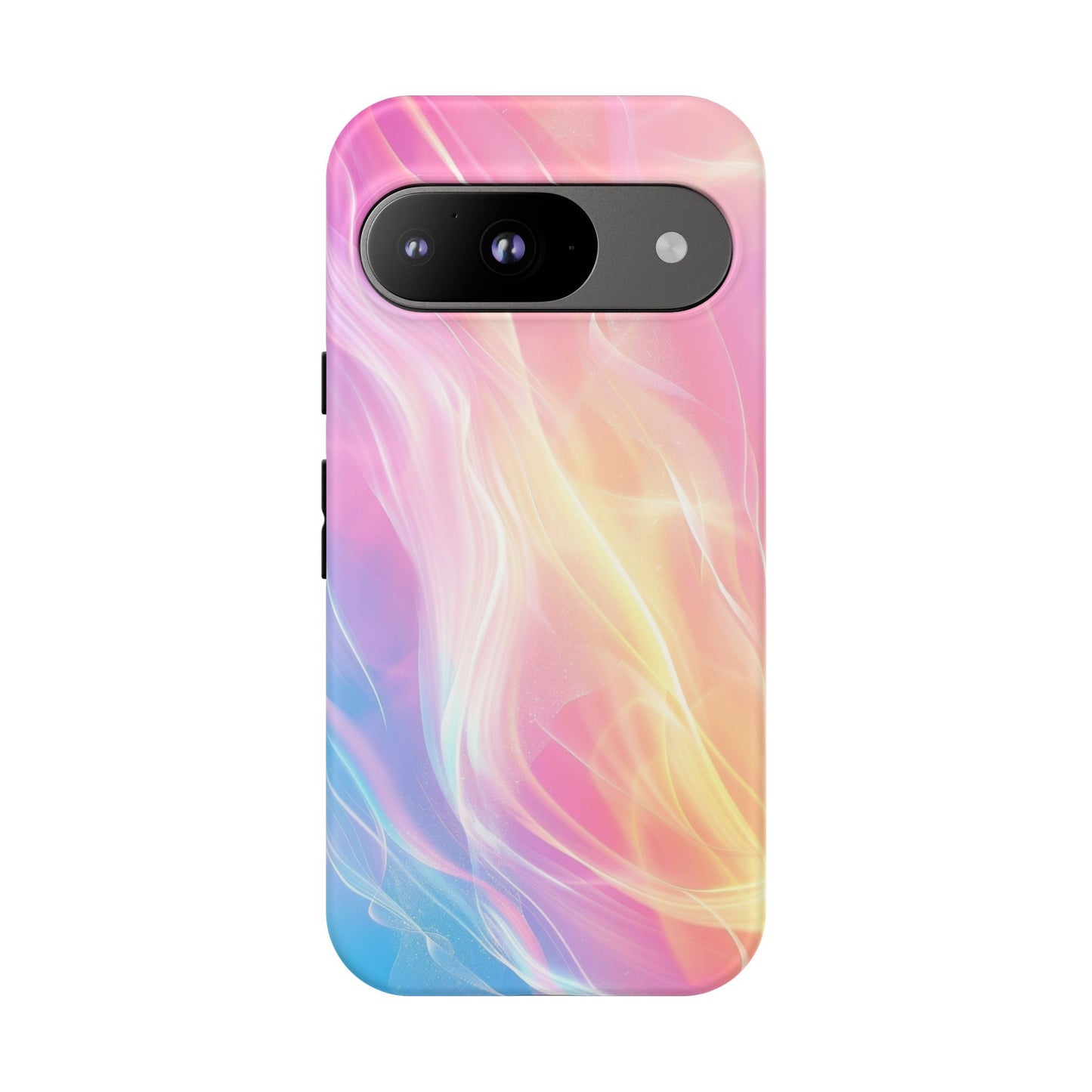 Pastel Marble Tough Phone Case — Protective iPhone Cover with Pink Blue Gradient Swirl