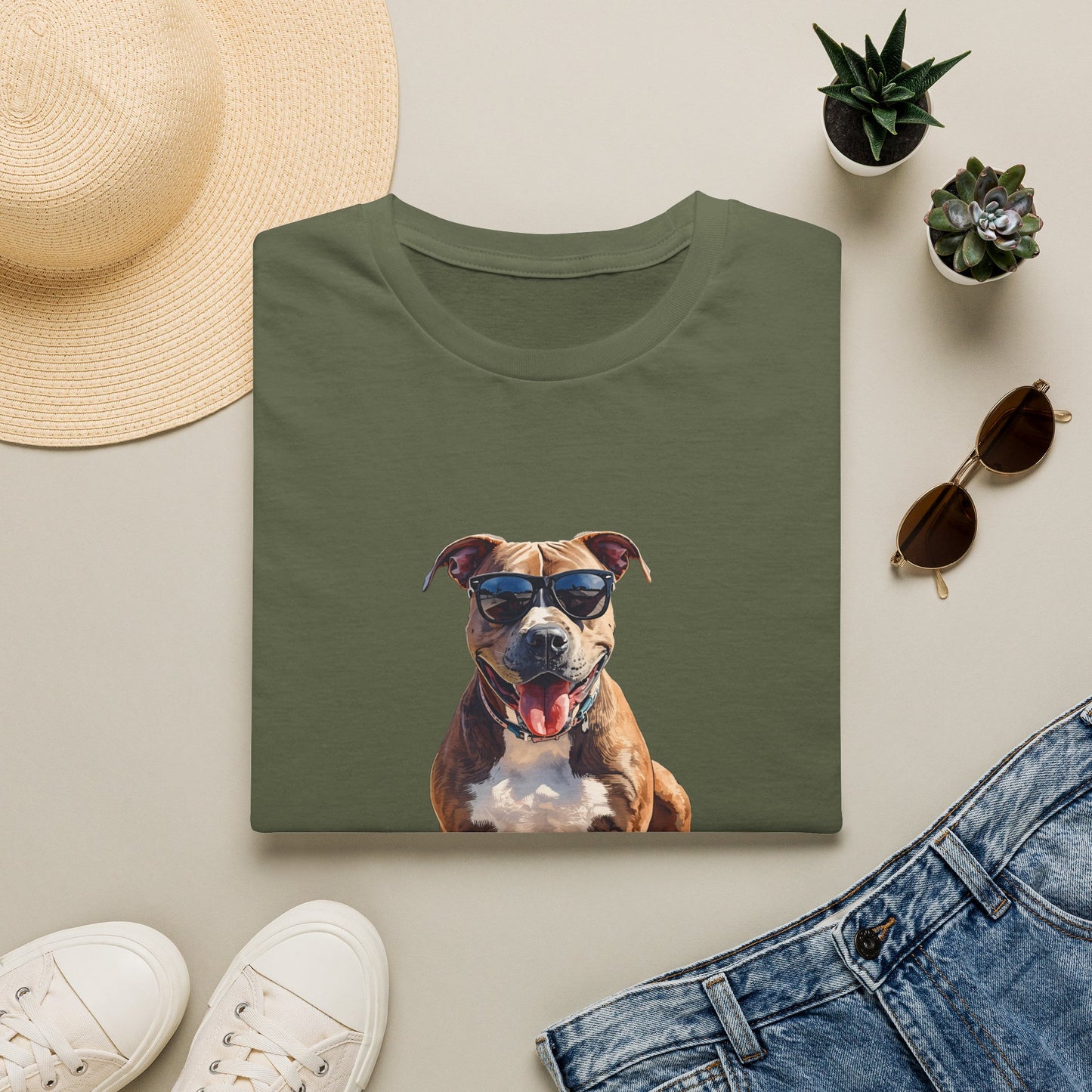 Staffordshire Bull Terrier Graphic T-Shirt — "Life is Good" Tee