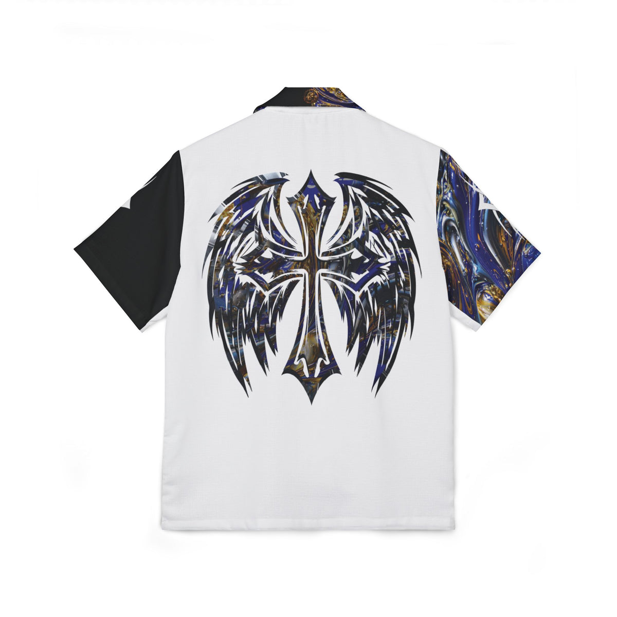 Men's Tribal Cross Hawaiian Camp Shirt — The Collar Signature