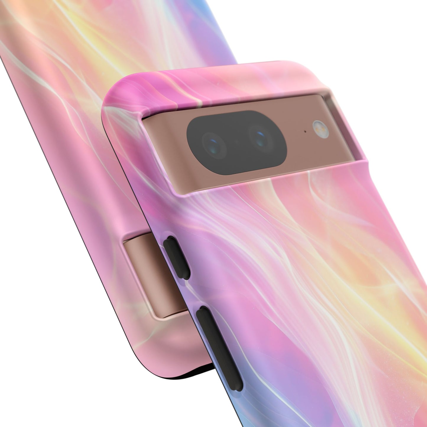 Pastel Marble Tough Phone Case — Protective iPhone Cover with Pink Blue Gradient Swirl