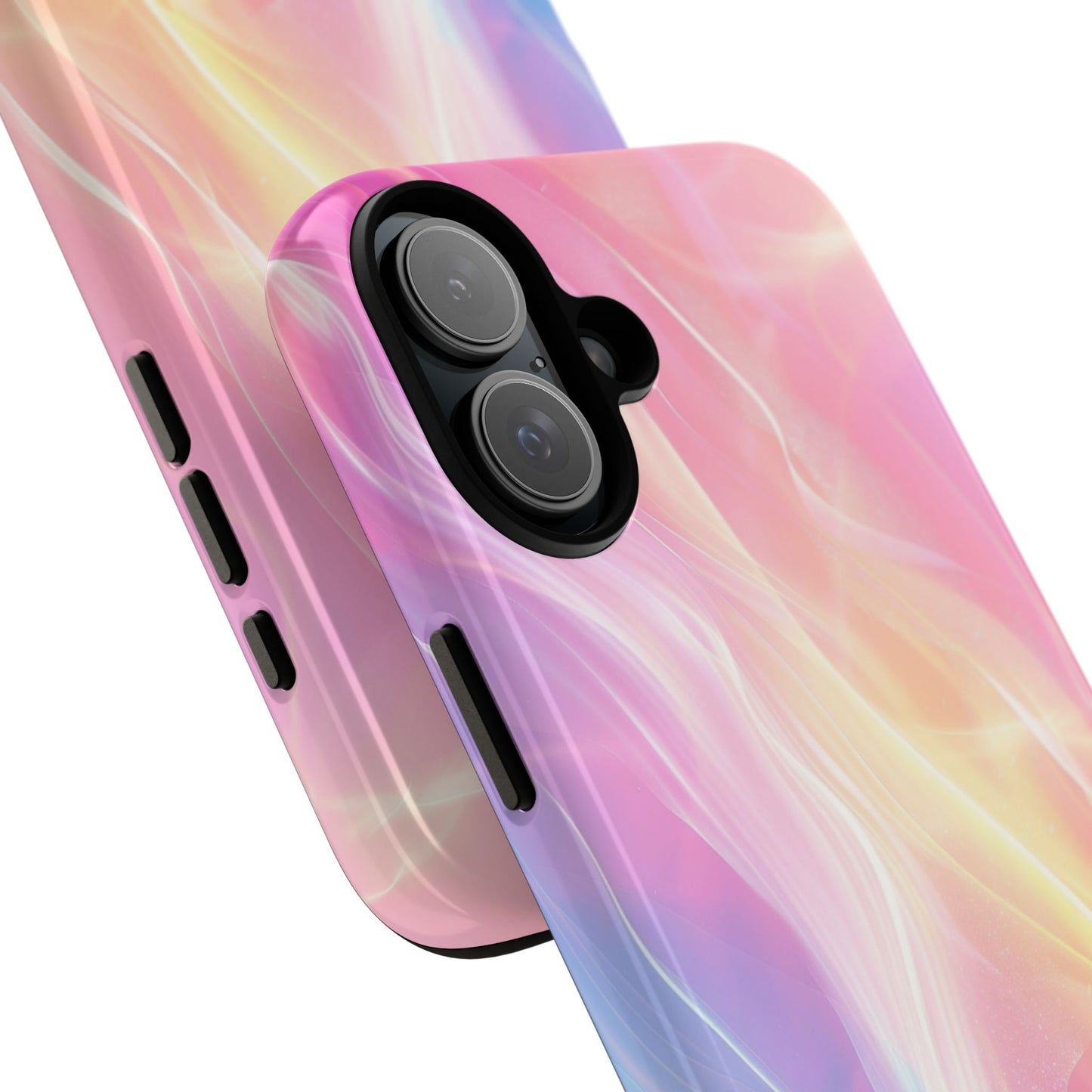 Pastel Marble Tough Phone Case — Protective iPhone Cover with Pink Blue Gradient Swirl