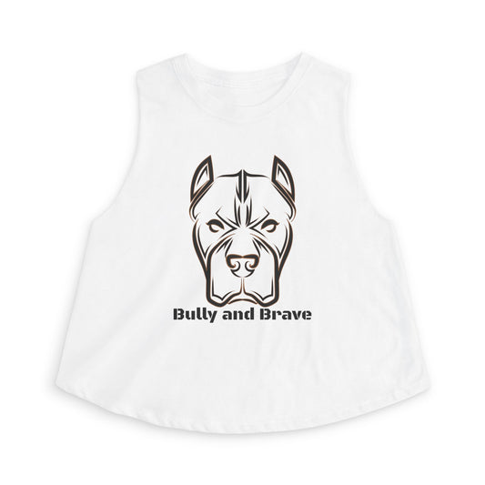 Bully and Brave Women's Crop Tank — Pit Bull Face Graphic Crop Top