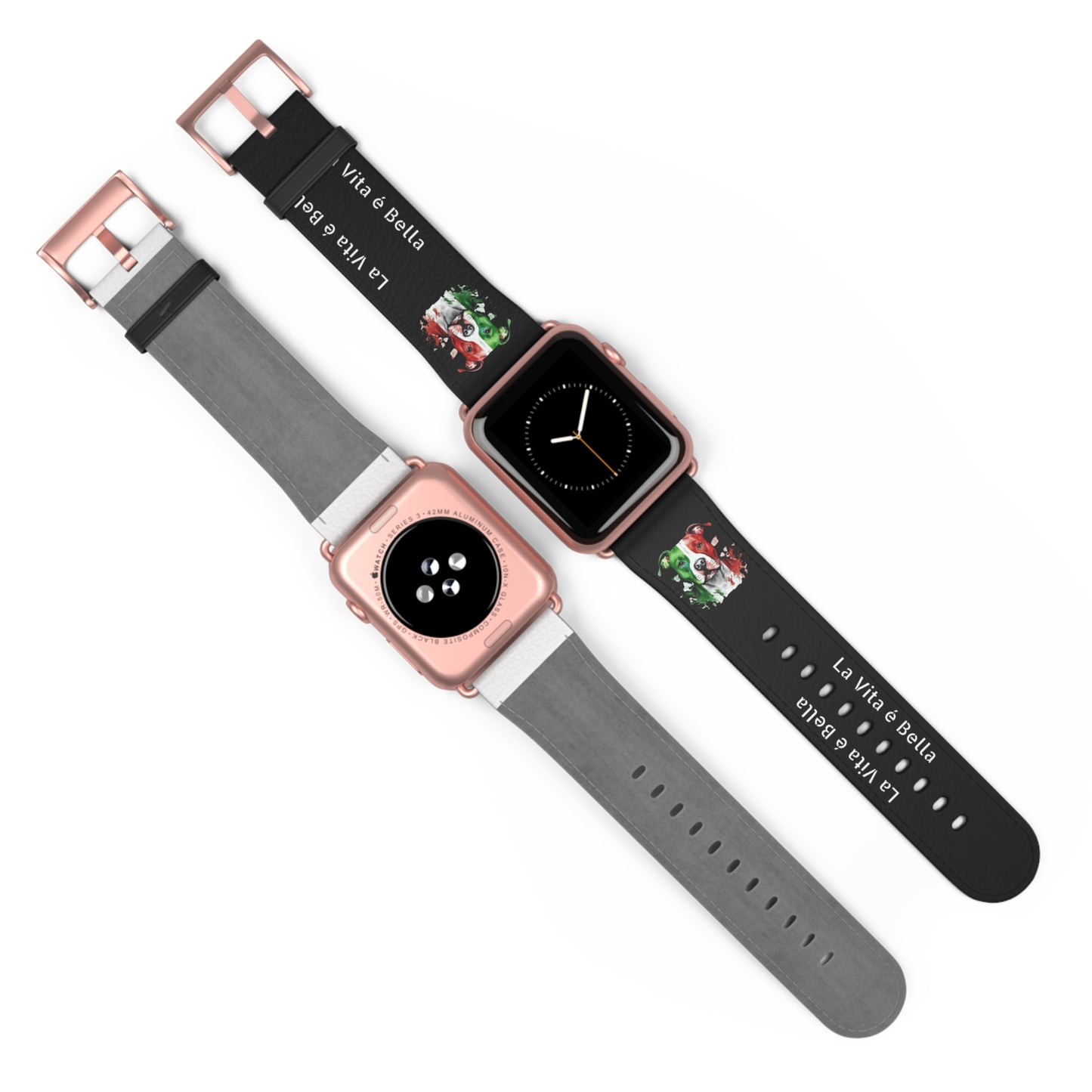 Italian Flag Dog Watch Band — “La Vita è Bella” Silicone Apple Watch Strap