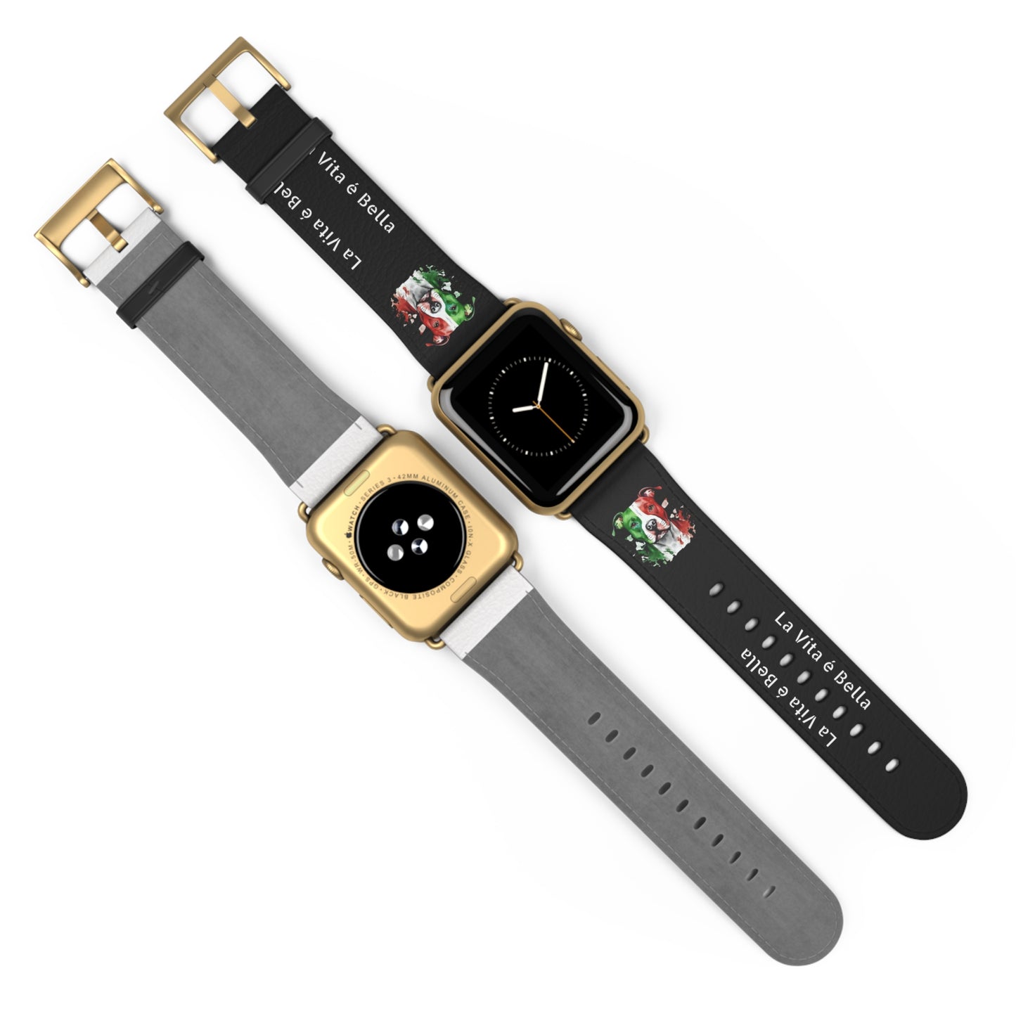 Italian Flag Dog Watch Band — “La Vita è Bella” Silicone Apple Watch Strap