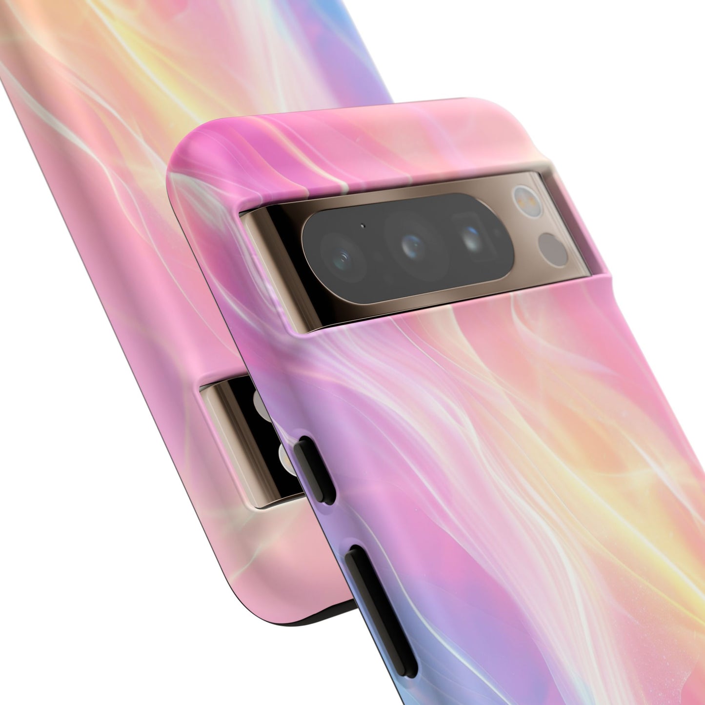 Pastel Marble Tough Phone Case — Protective iPhone Cover with Pink Blue Gradient Swirl