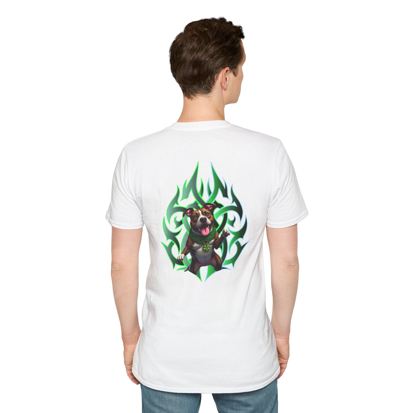 Bully & Brave Pit Bull T-Shirt — Green Tribal Rescue Dog Tee