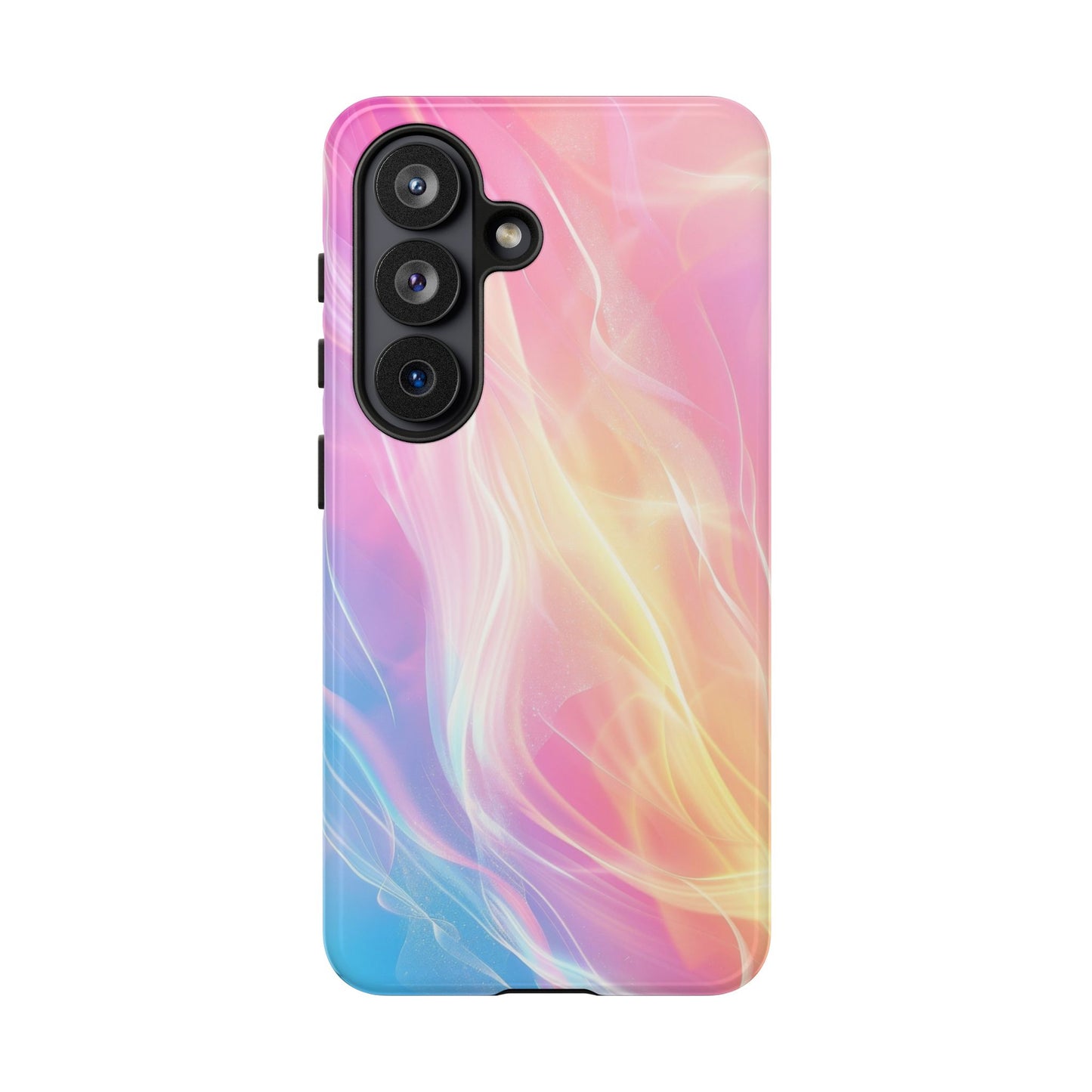 Pastel Marble Tough Phone Case — Protective iPhone Cover with Pink Blue Gradient Swirl