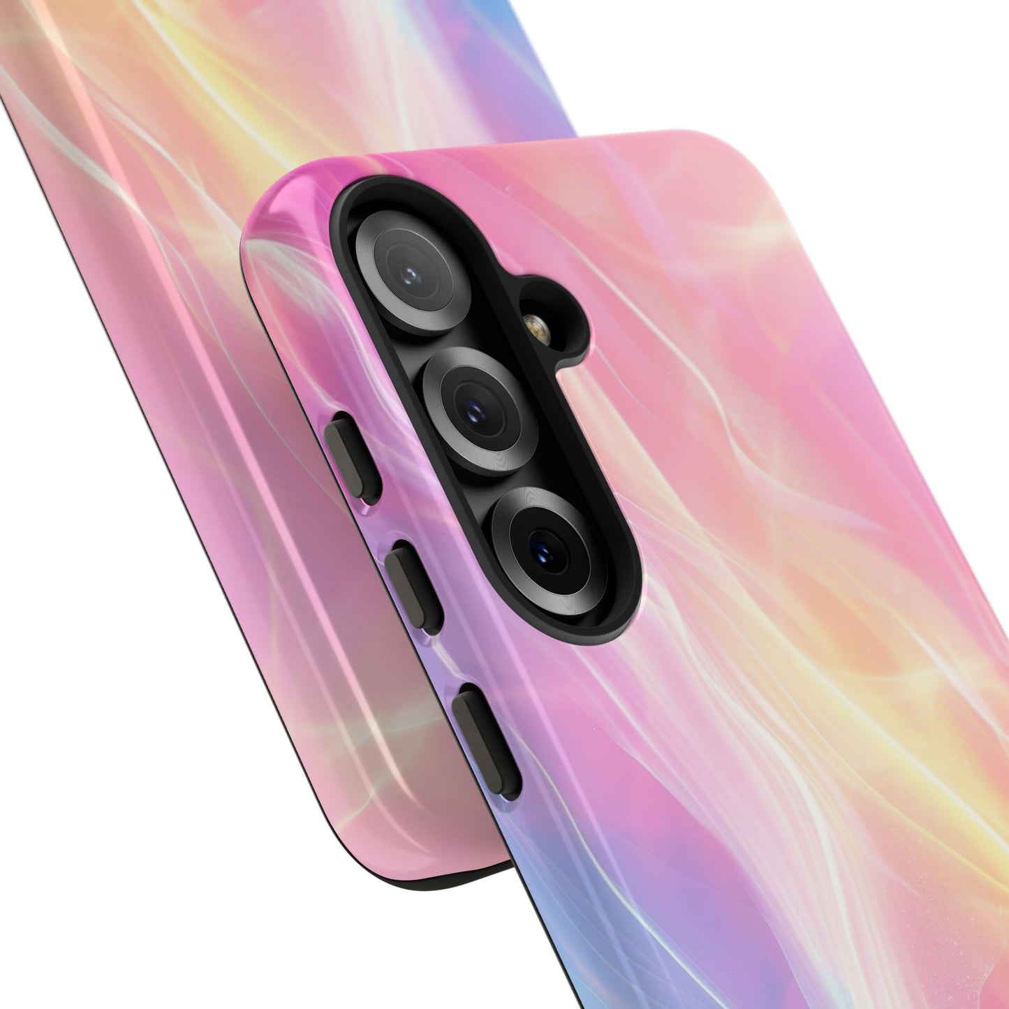 Pastel Marble Tough Phone Case — Protective iPhone Cover with Pink Blue Gradient Swirl