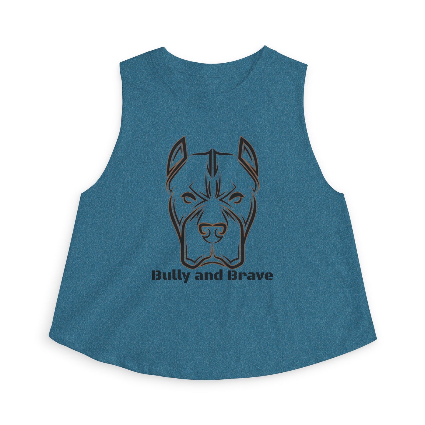 Bully and Brave Women's Crop Tank — Pit Bull Face Graphic Crop Top