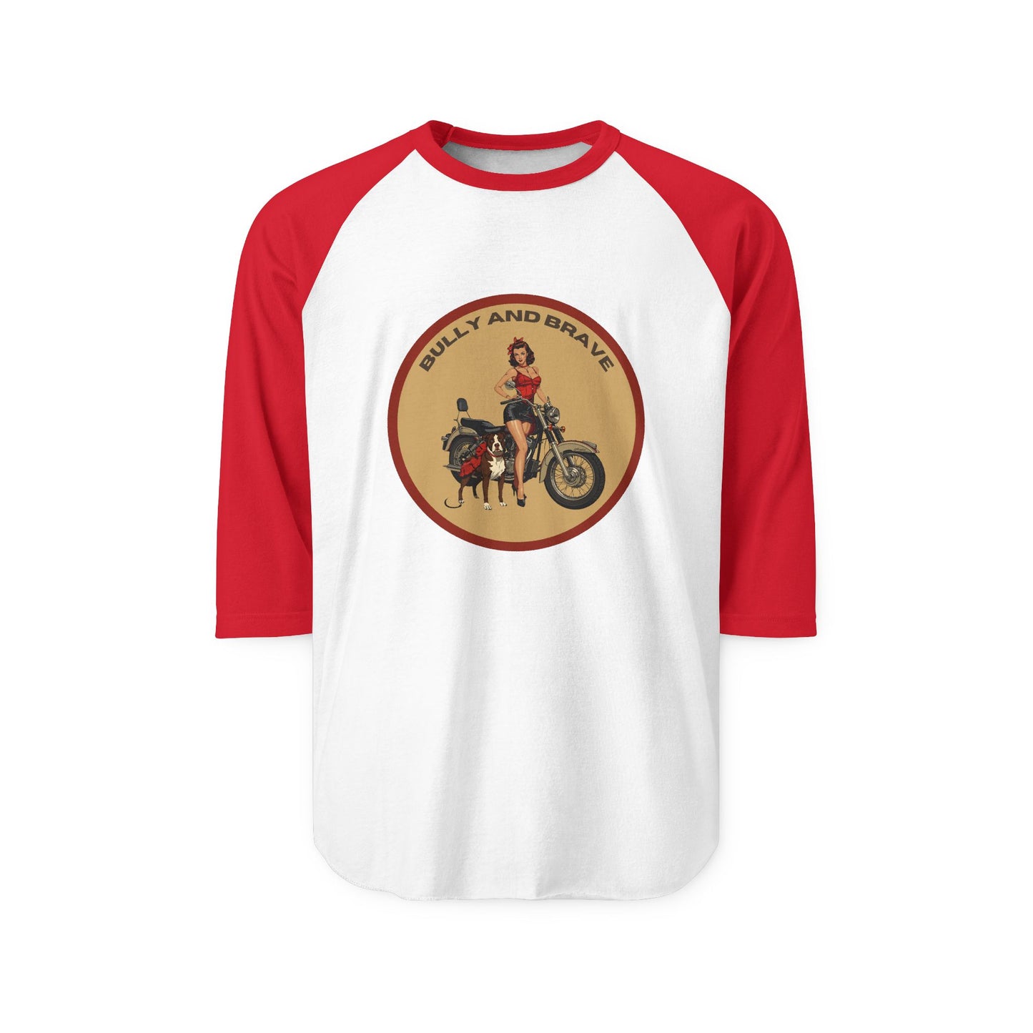 Ride On — "Bully and Brave" Vintage Motorcycle Raglan T-Shirt