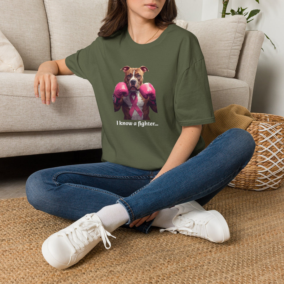 'Bully and Brave' with Pink Gloves 'I Know a Fighter' T-Shirt